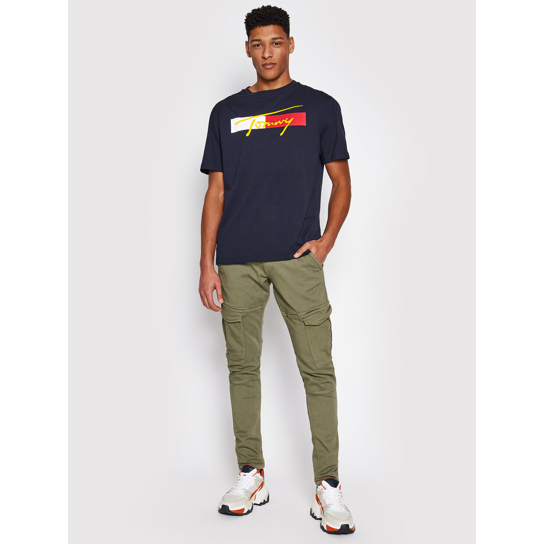 Tommy Jeans Тишърт Drop Shoulder Tee UM0UM02115 Тъмносин Regular Fit - Pepit.bg
