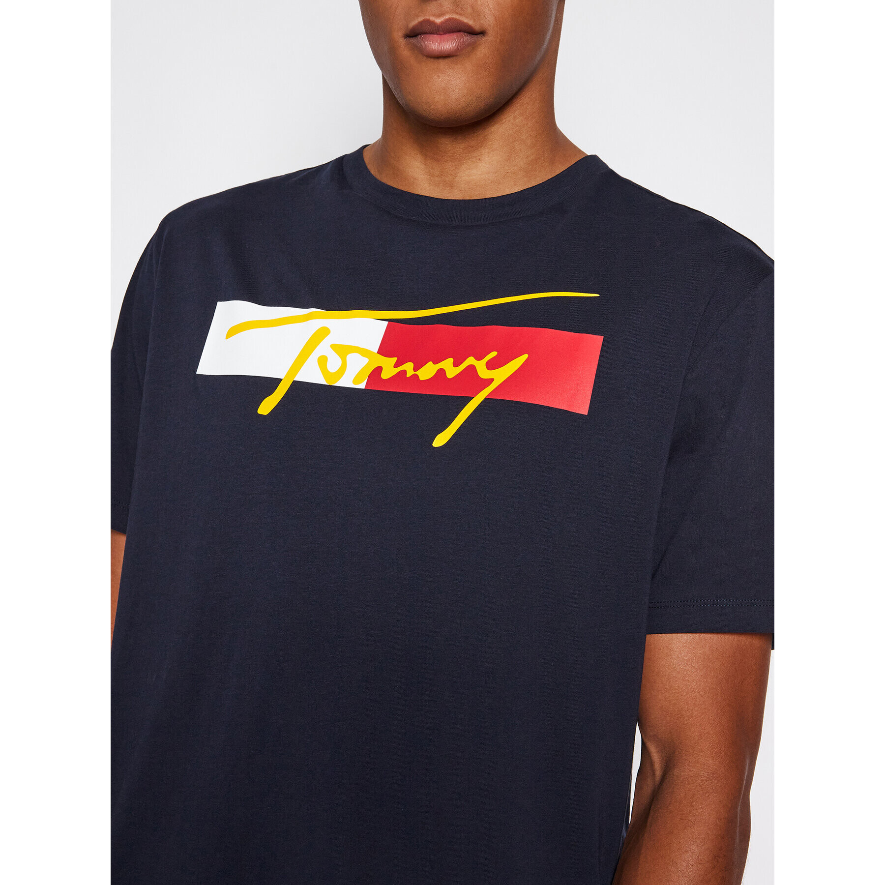 Tommy Jeans Тишърт Drop Shoulder Tee UM0UM02115 Тъмносин Regular Fit - Pepit.bg