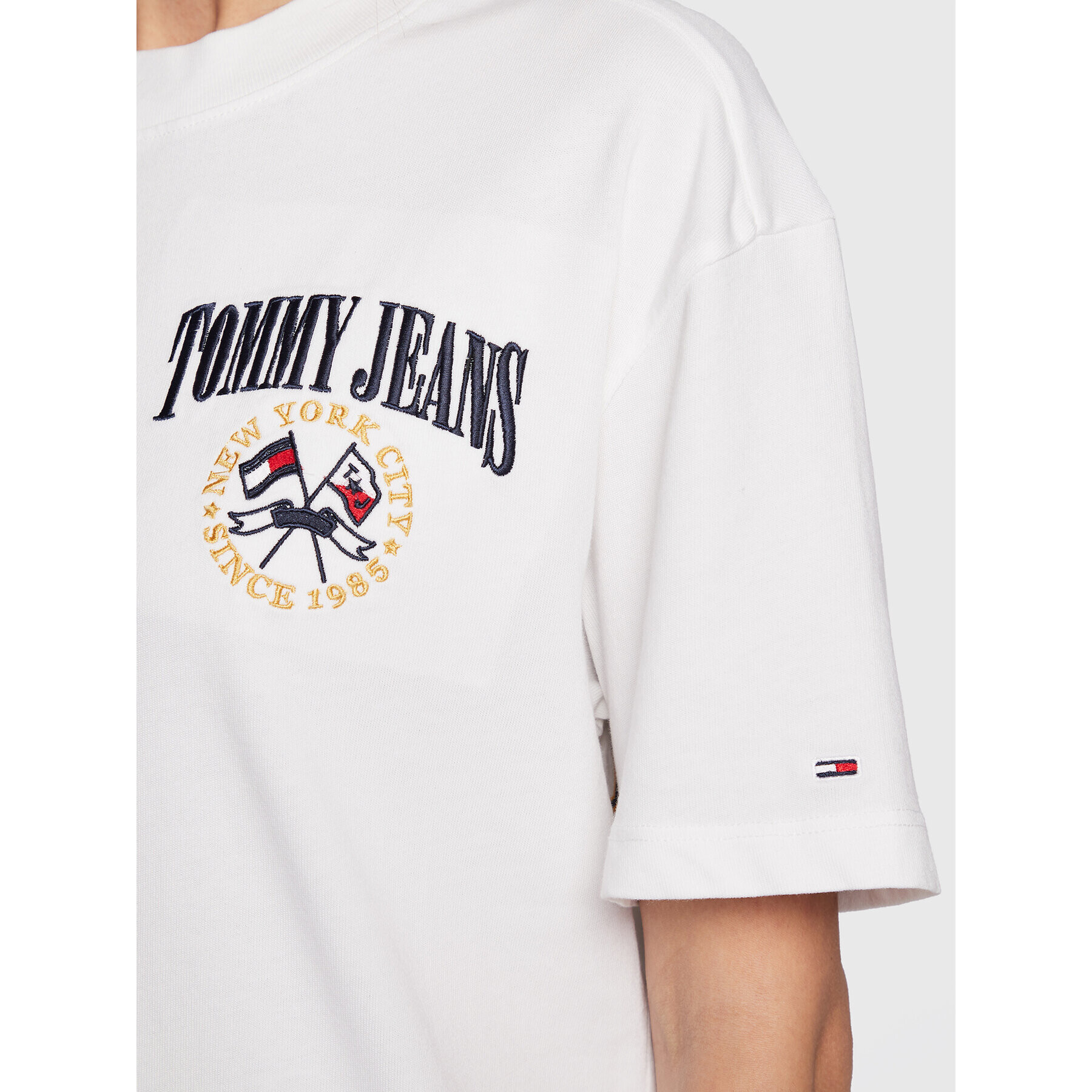 Tommy Jeans Тишърт DW0DW14384 Бял Oversize - Pepit.bg