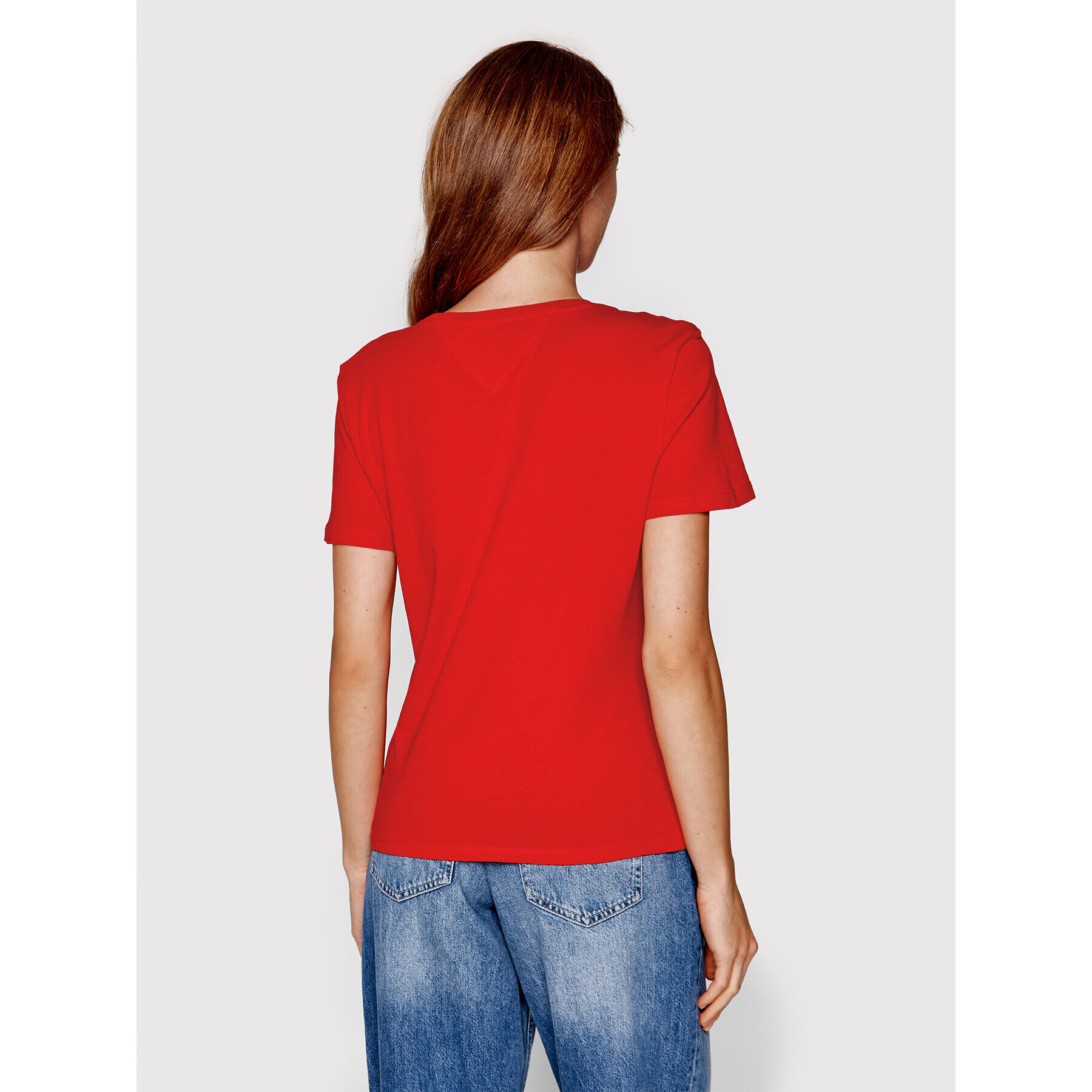 Tommy Jeans Тишърт DW0DW14616 Червен Regular Fit - Pepit.bg