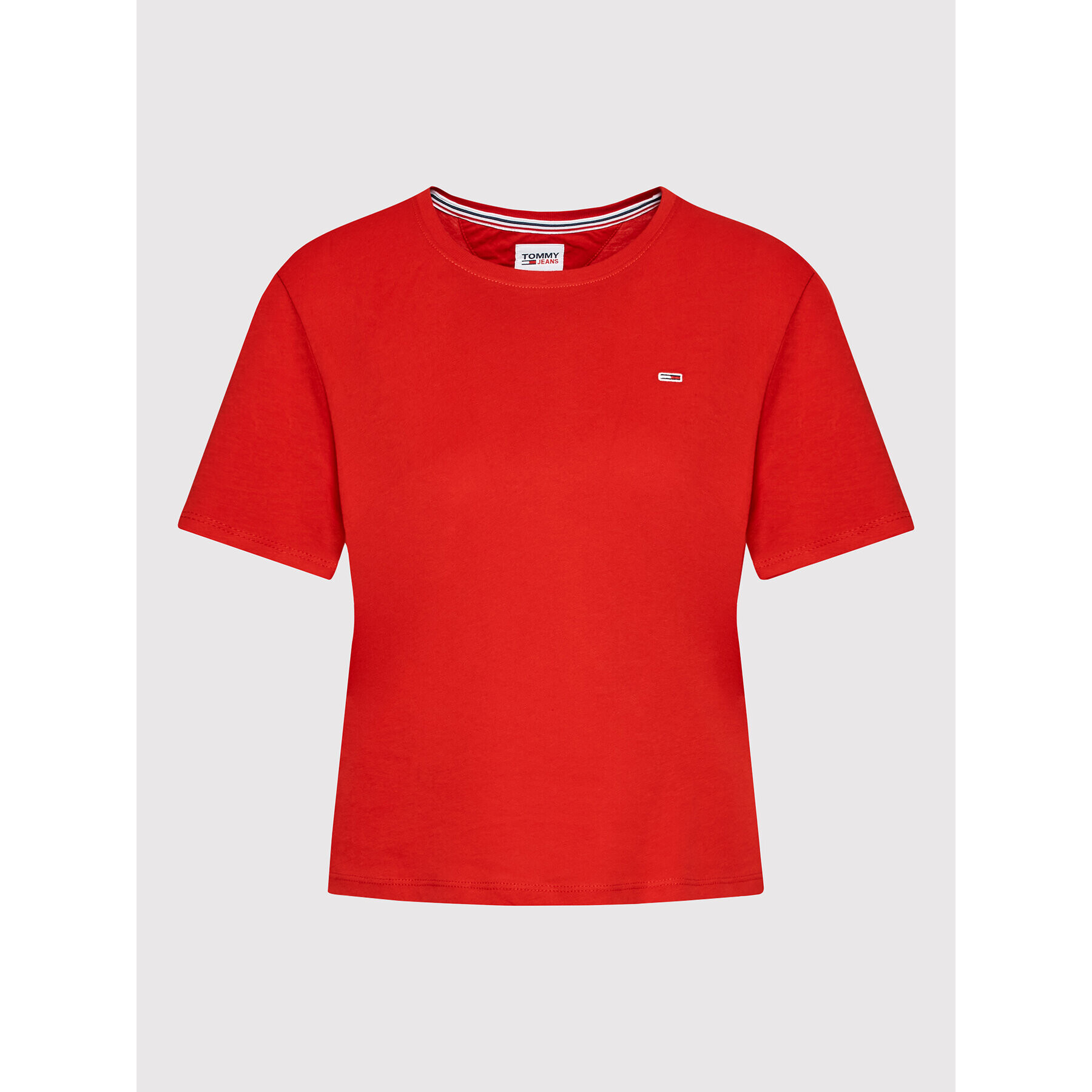 Tommy Jeans Тишърт DW0DW14616 Червен Regular Fit - Pepit.bg