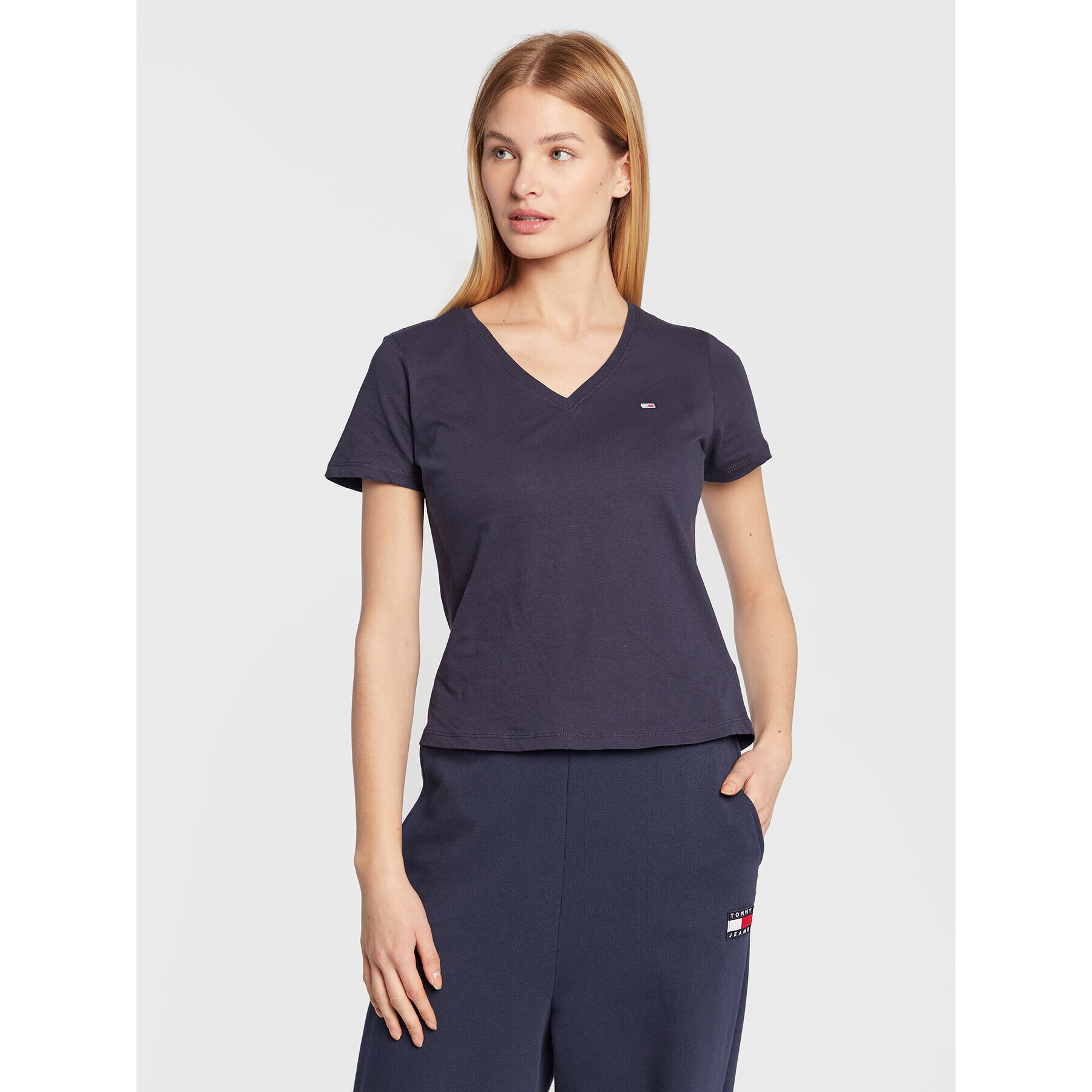Tommy Jeans Тишърт DW0DW14617 Тъмносин Slim Fit - Pepit.bg