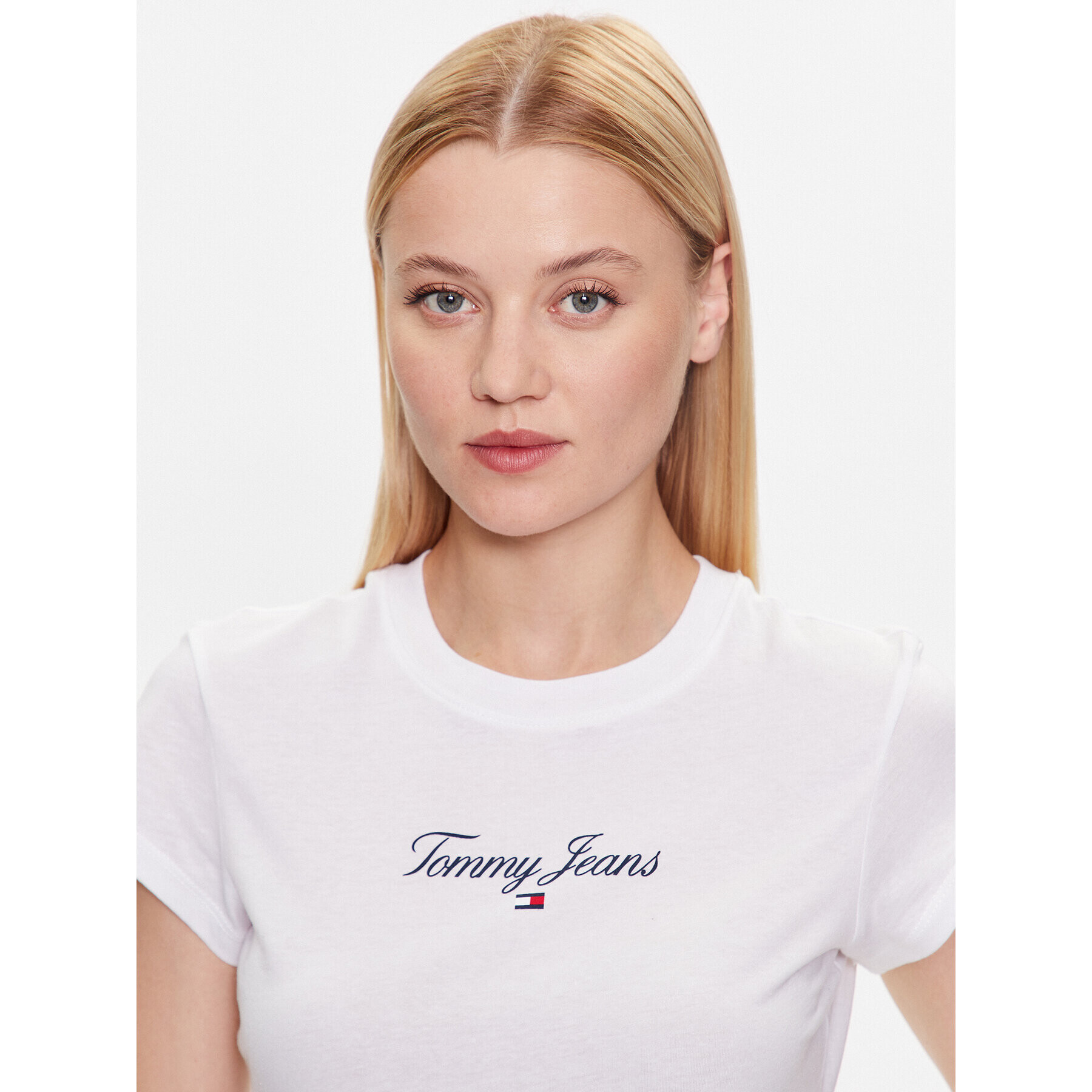 Tommy Jeans Тишърт DW0DW16145 Бял Regular Fit - Pepit.bg