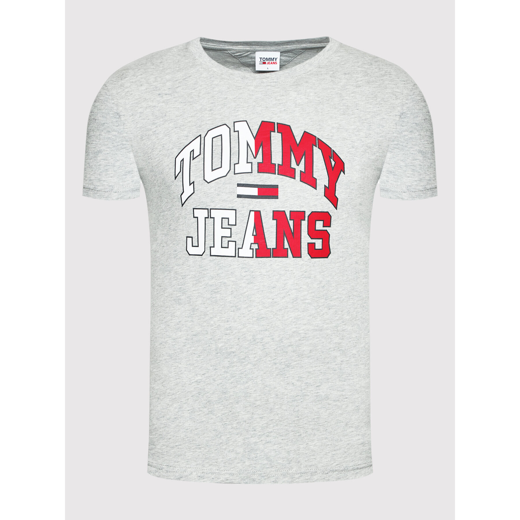 Tommy Jeans Тишърт Entry Collegiate DM0DM12421 Сив Regular Fit - Pepit.bg