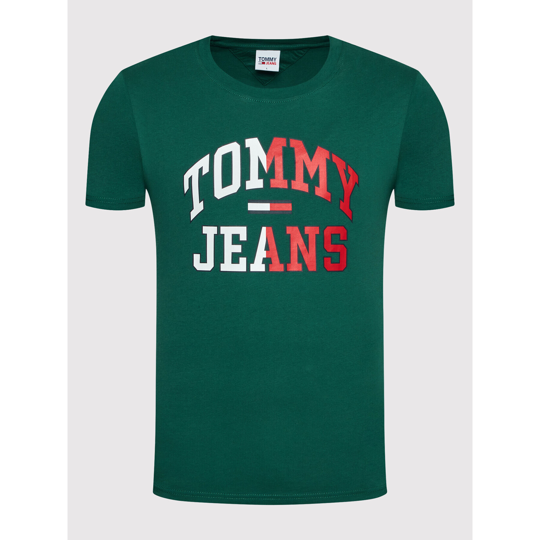 Tommy Jeans Тишърт Entry Collegiate DM0DM12421 Зелен Regular Fit - Pepit.bg