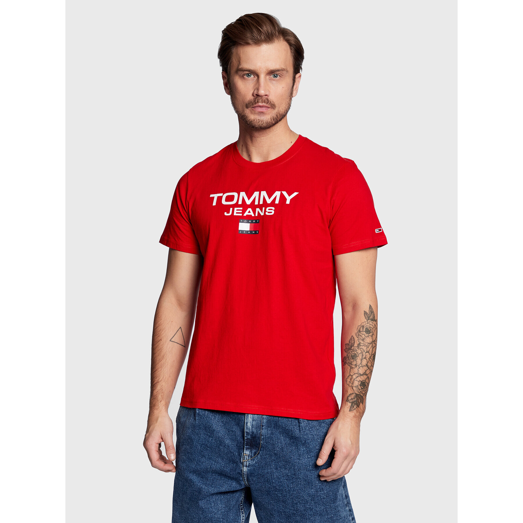 Tommy Jeans Тишърт Entry DM0DM15682 Червен Regular Fit - Pepit.bg