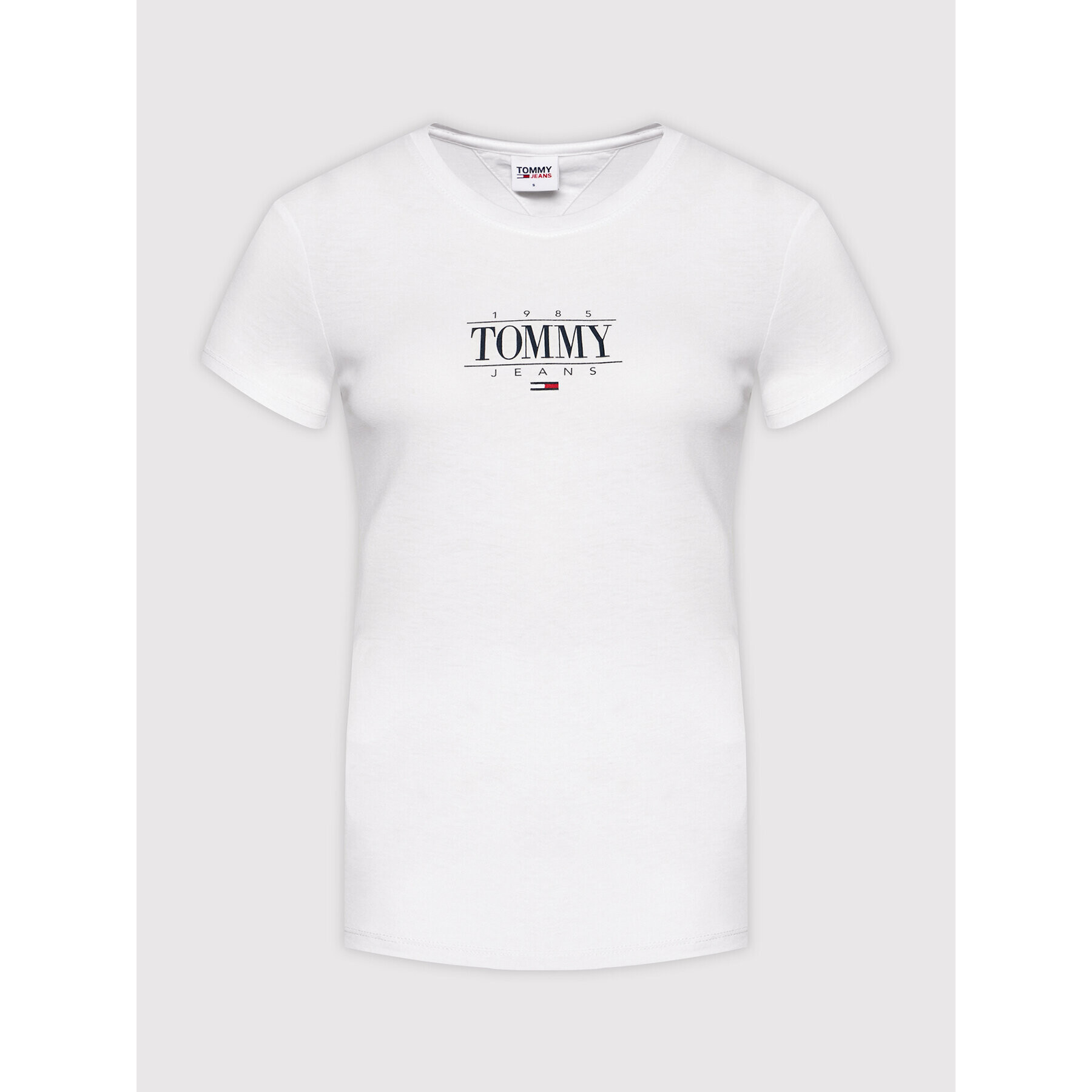 Tommy Jeans Тишърт Essenstial Logo DW0DW11239 Бял Skinny Fit - Pepit.bg