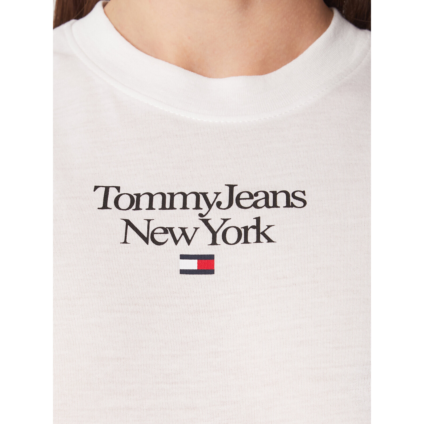 Tommy Jeans Тишърт Essentail DW0DW14899 Бял Regular Fit - Pepit.bg