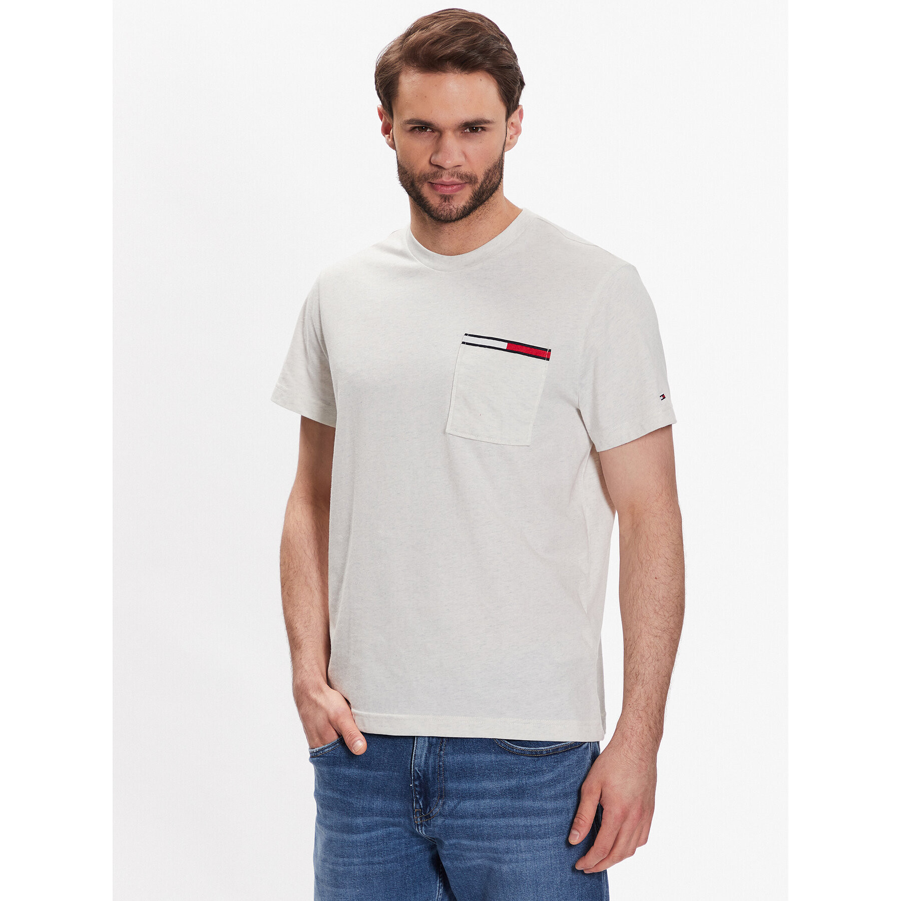 Tommy Jeans Тишърт Essential DM0DM13063 Екрю Regular Fit - Pepit.bg