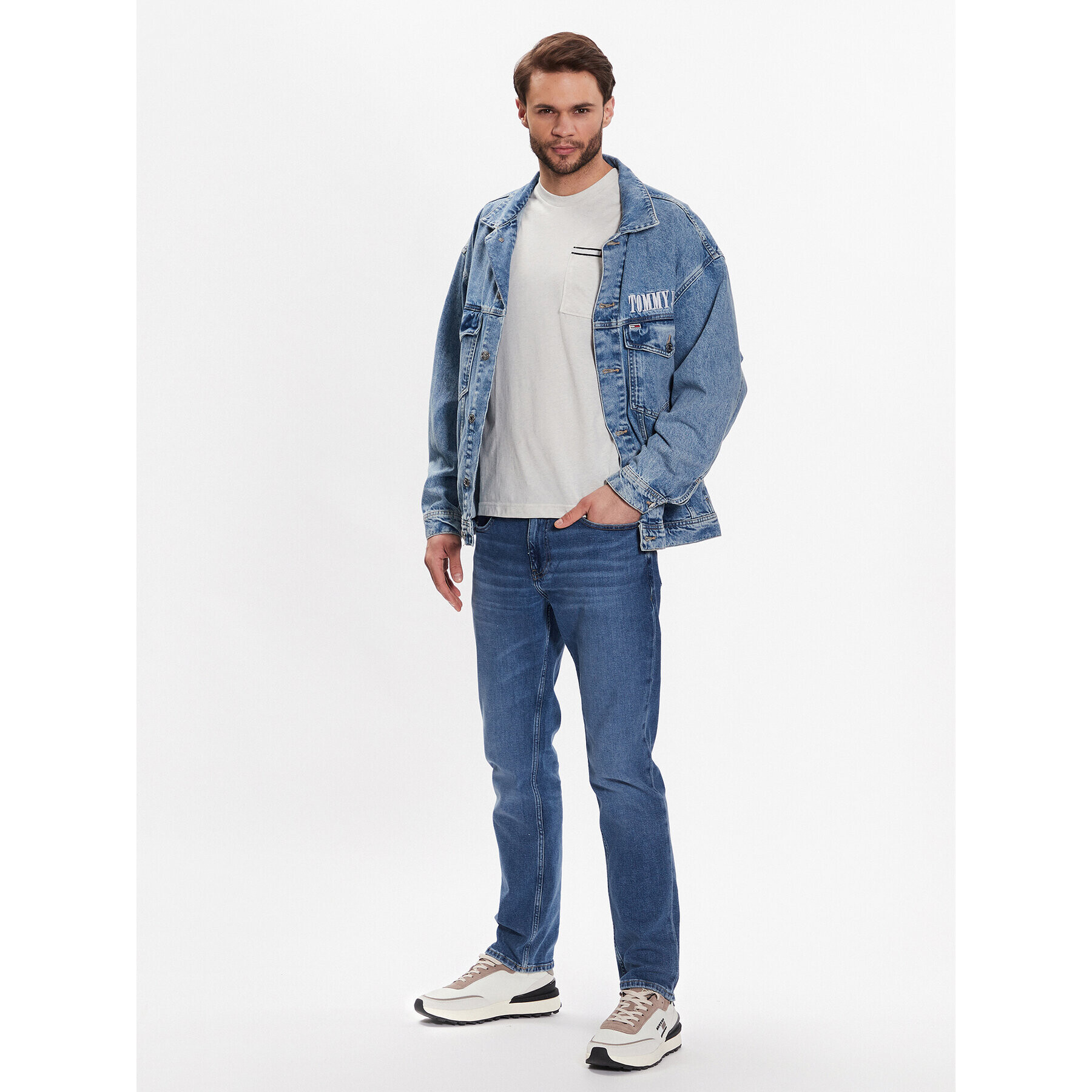Tommy Jeans Тишърт Essential DM0DM13063 Екрю Regular Fit - Pepit.bg