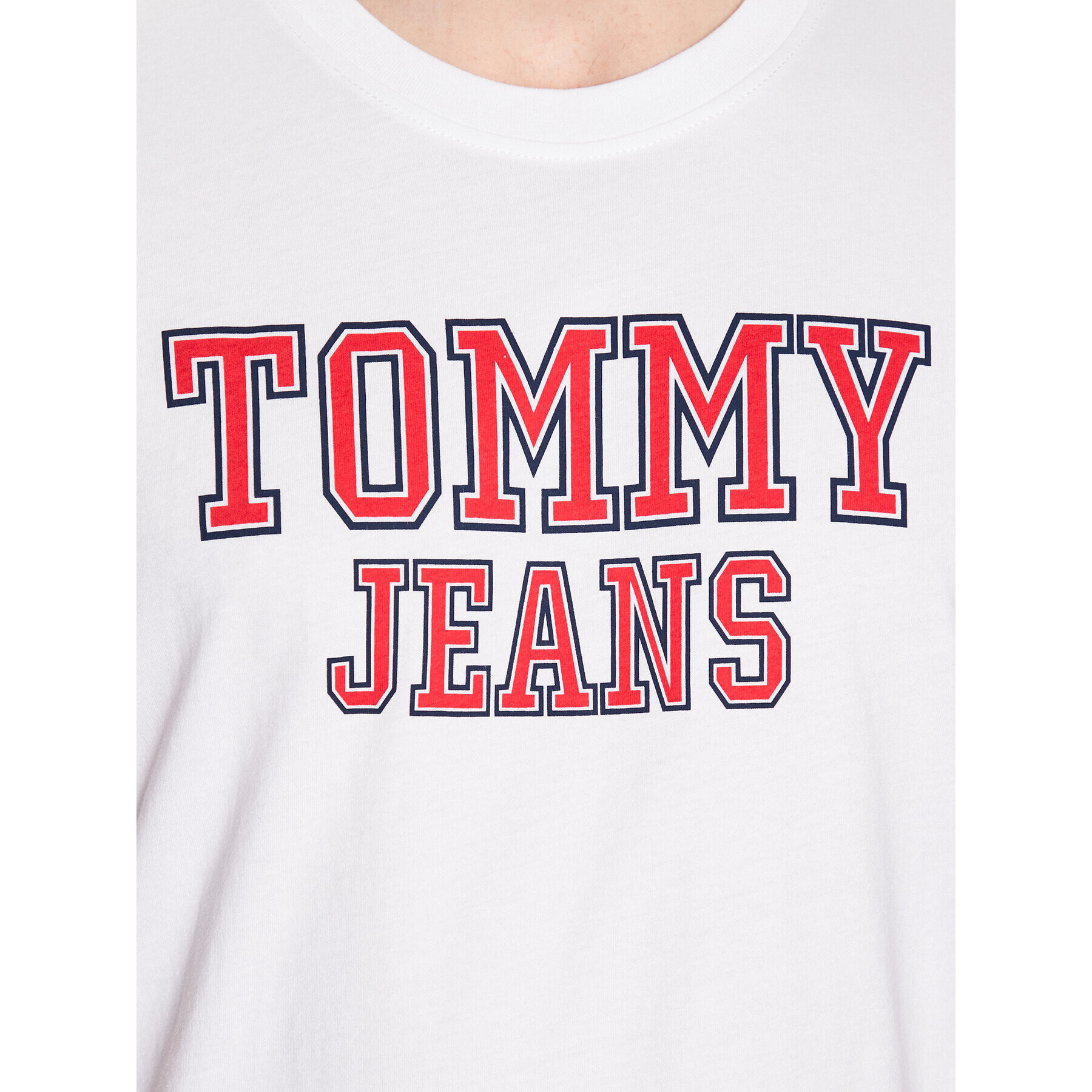 Tommy Jeans Тишърт Essential DM0DM16405 Бял Regular Fit - Pepit.bg