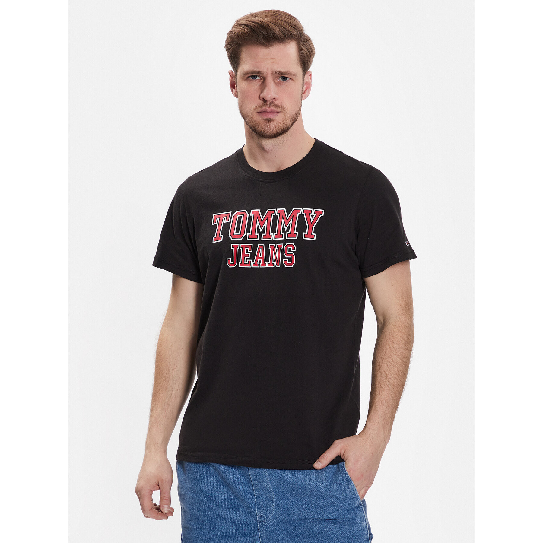 Tommy Jeans Тишърт Essential DM0DM16405 Черен Regular Fit - Pepit.bg