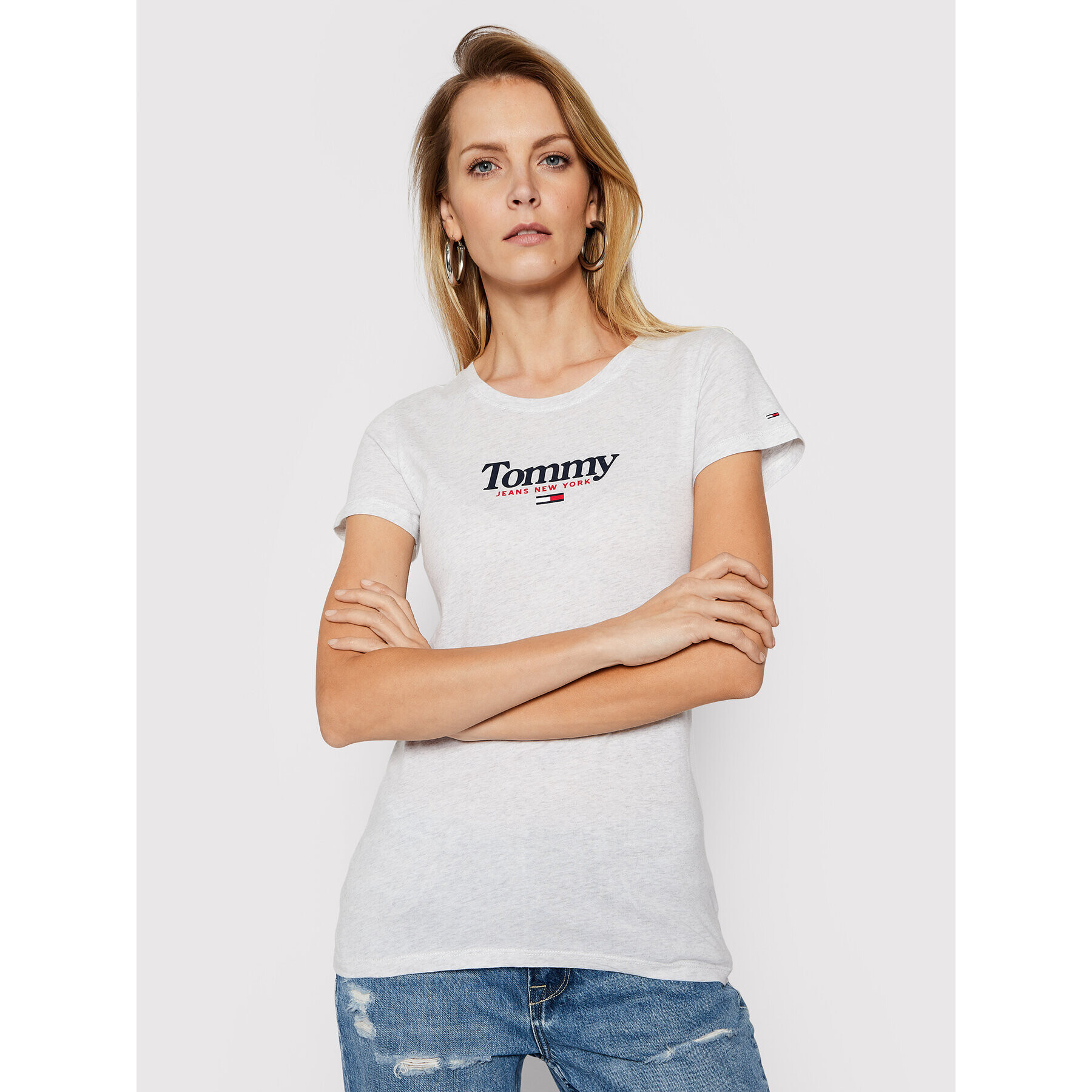 Tommy Jeans Тишърт Essential DW0DW08928 Сив Slim Fit - Pepit.bg