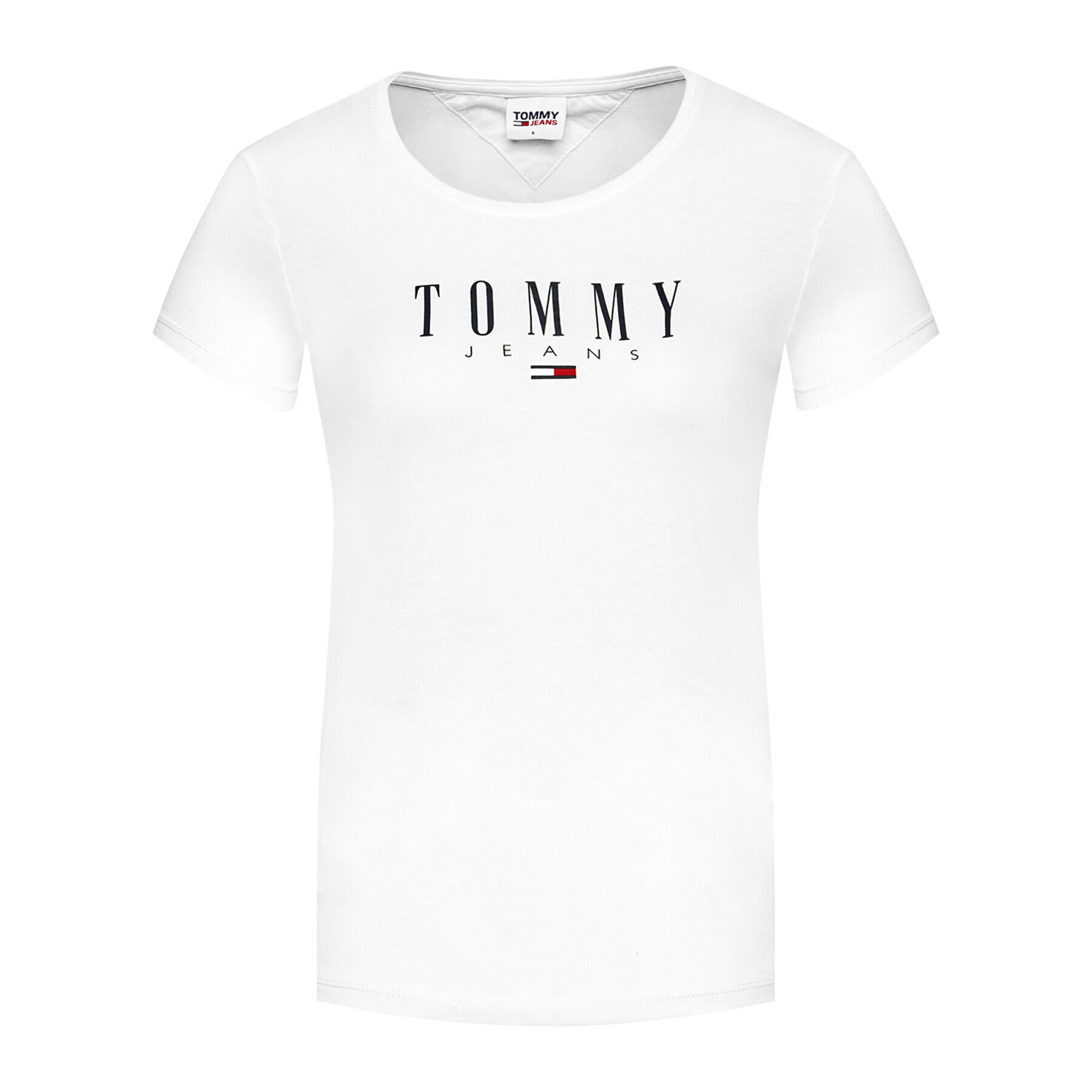 Tommy Jeans Тишърт Essential DW0DW09926 Бял Skinny Fit - Pepit.bg