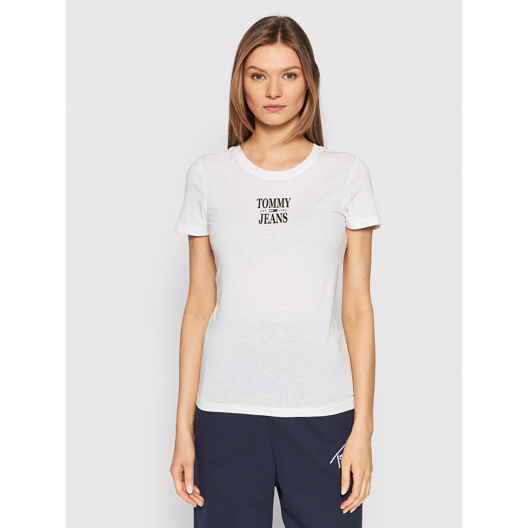 Tommy Jeans Тишърт Essential DW0DW12829 Бял Slim Fit - Pepit.bg