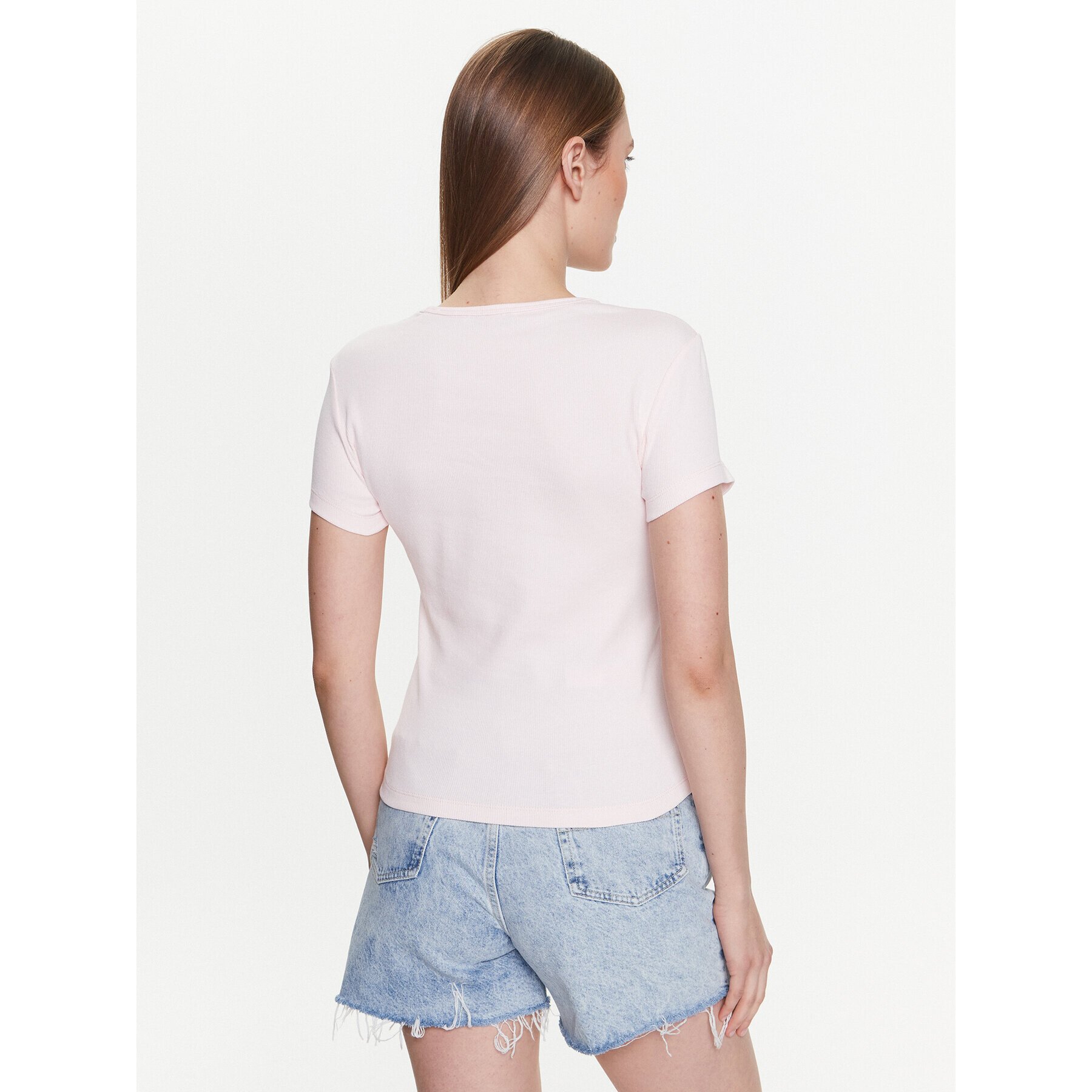 Tommy Jeans Тишърт Essential DW0DW14876 Розов Slim Fit - Pepit.bg