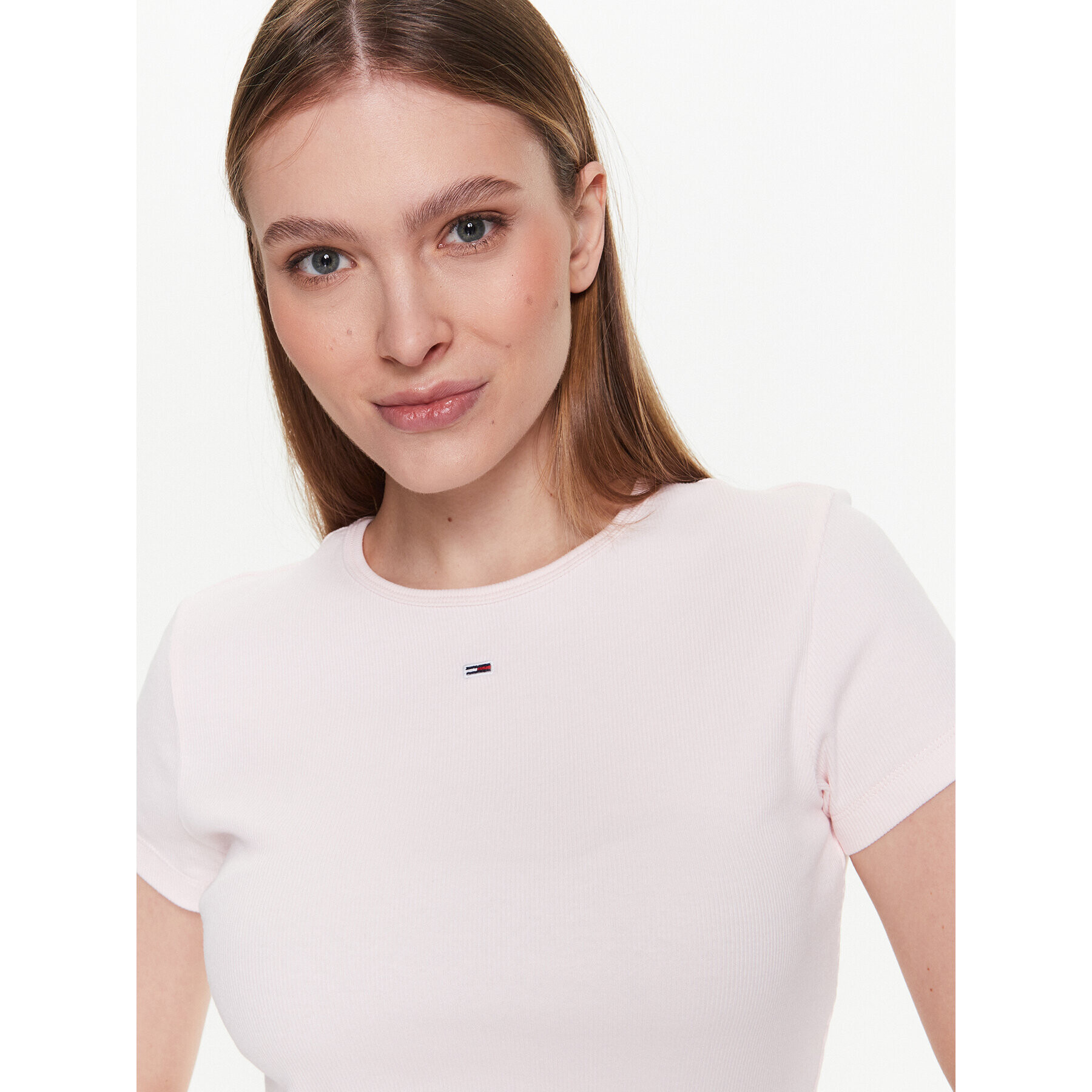Tommy Jeans Тишърт Essential DW0DW14876 Розов Slim Fit - Pepit.bg