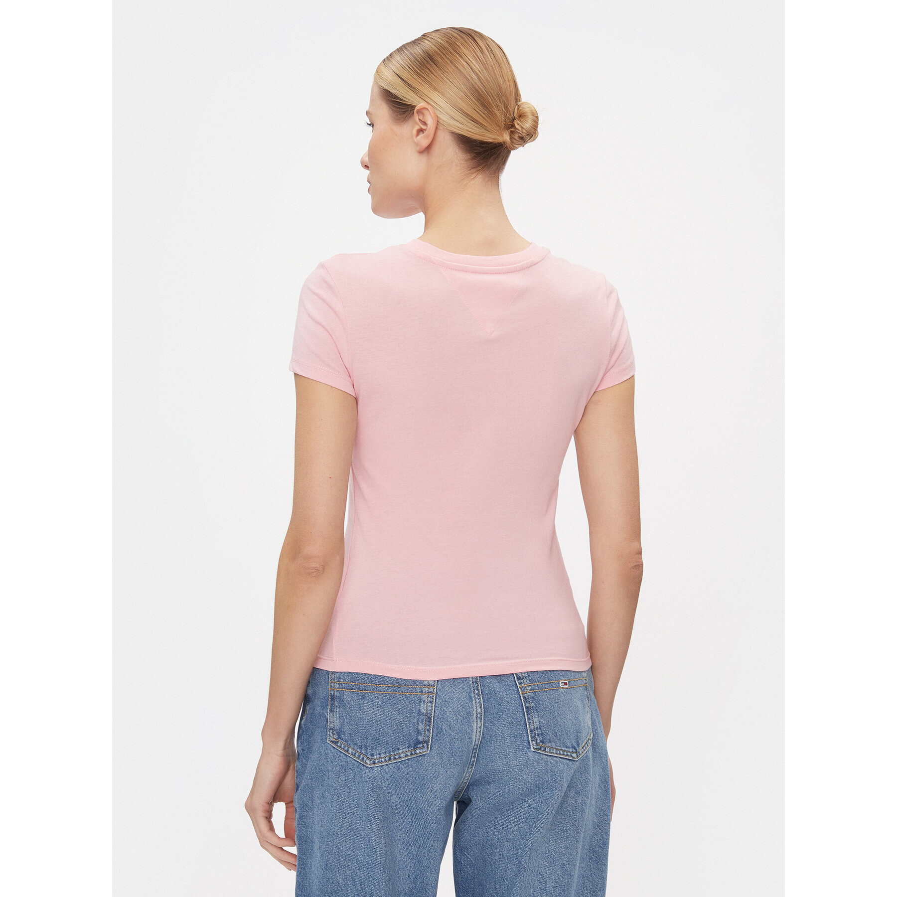 Tommy Jeans Тишърт Essential DW0DW17357 Розов Slim Fit - Pepit.bg