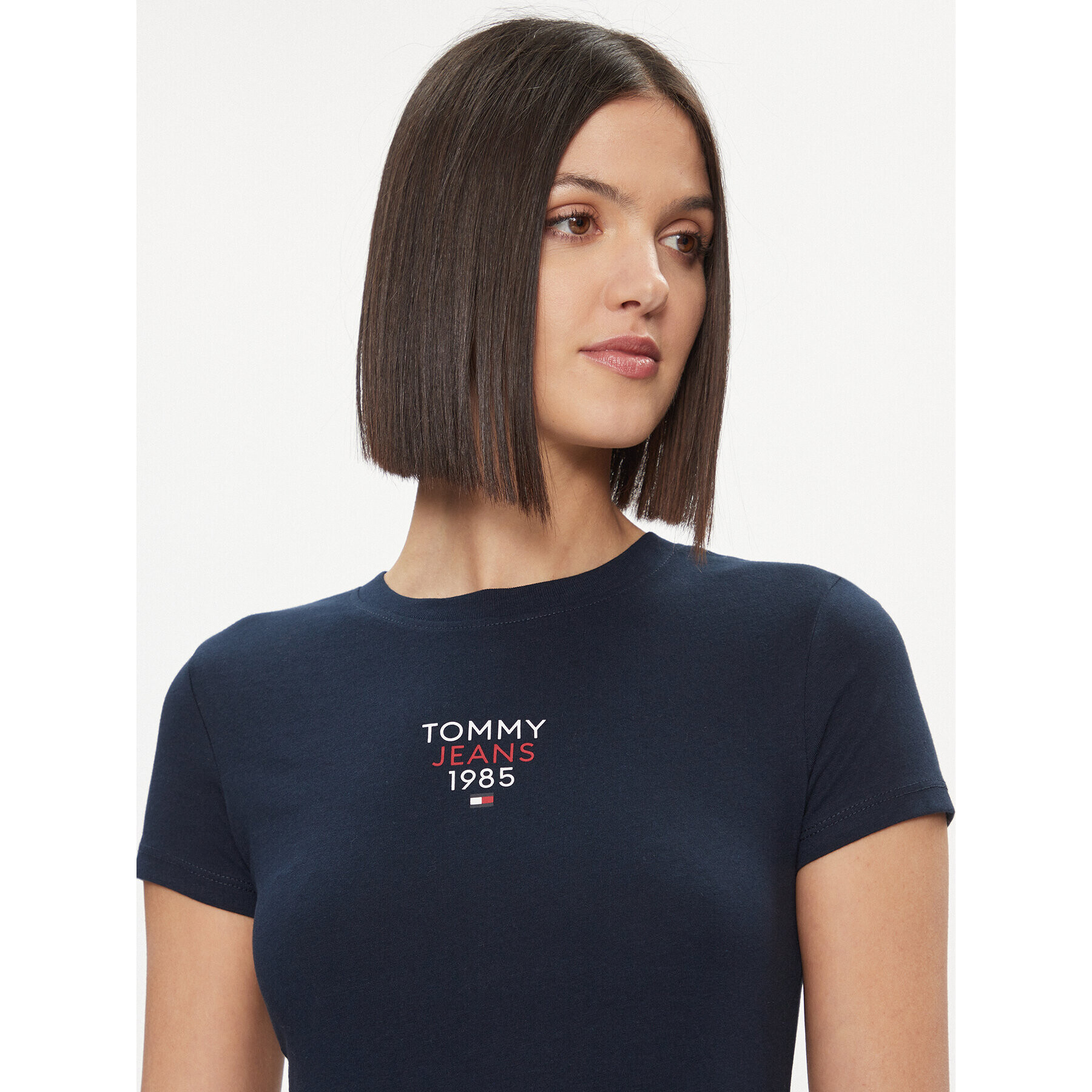 Tommy Jeans Тишърт Essential DW0DW17357 Тъмносин Slim Fit - Pepit.bg