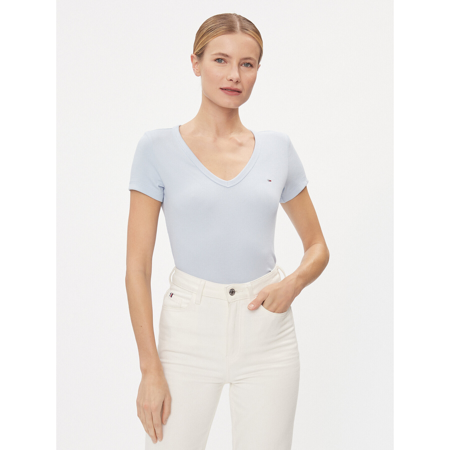 Tommy Jeans Тишърт Essential DW0DW17385 Син Slim Fit - Pepit.bg