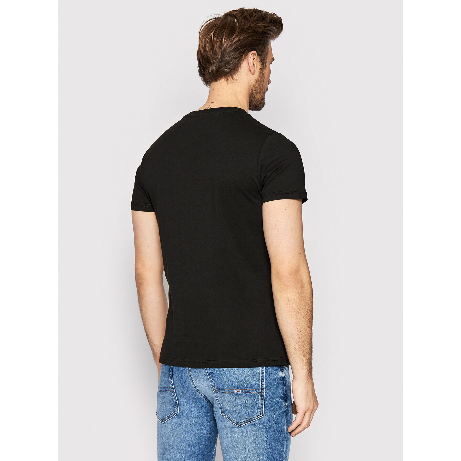 Tommy Jeans Тишърт Essential Flag DM0DM13509 Черен Regular Fit - Pepit.bg