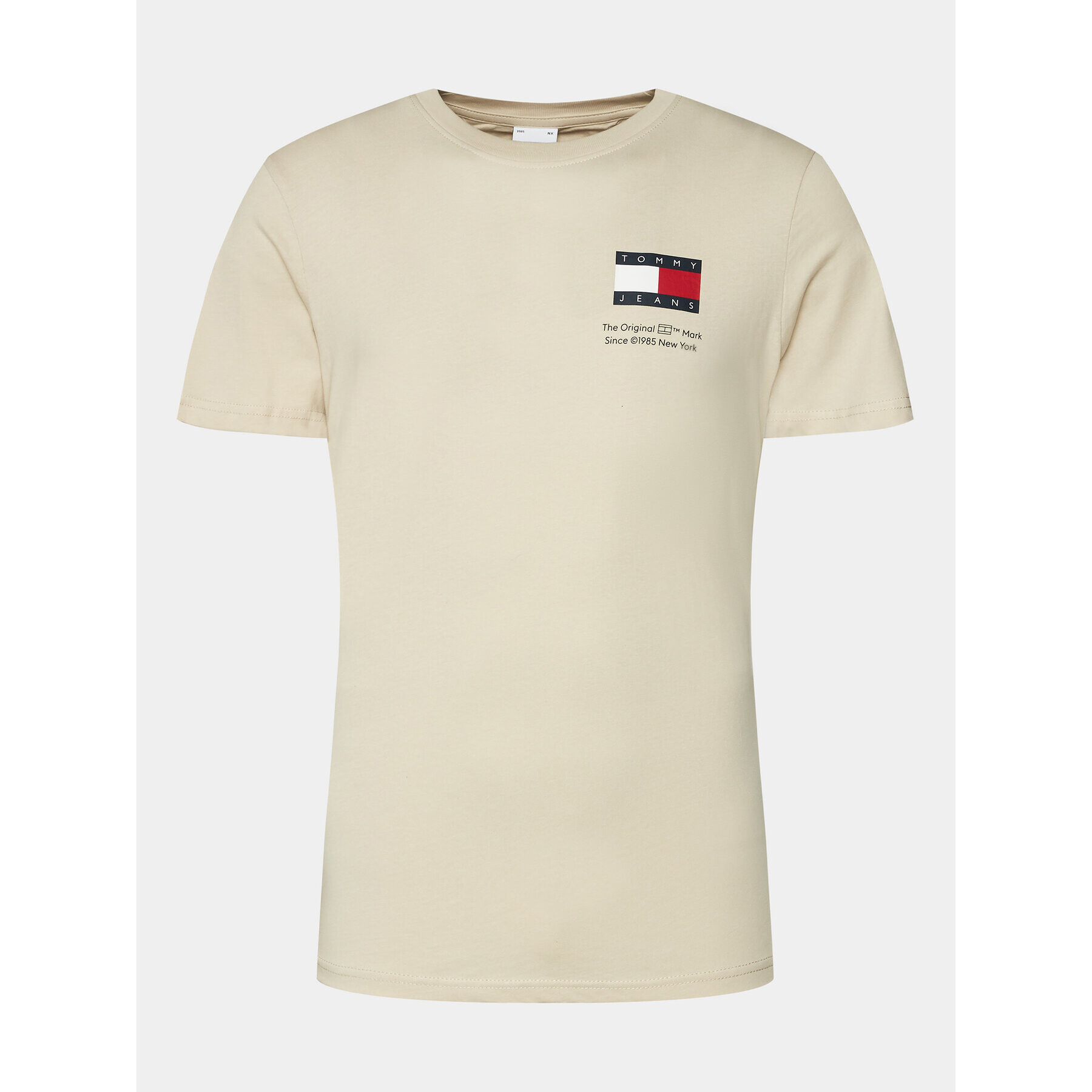 Tommy Jeans Тишърт Essential Flag DM0DM18263 Бежов Slim Fit - Pepit.bg