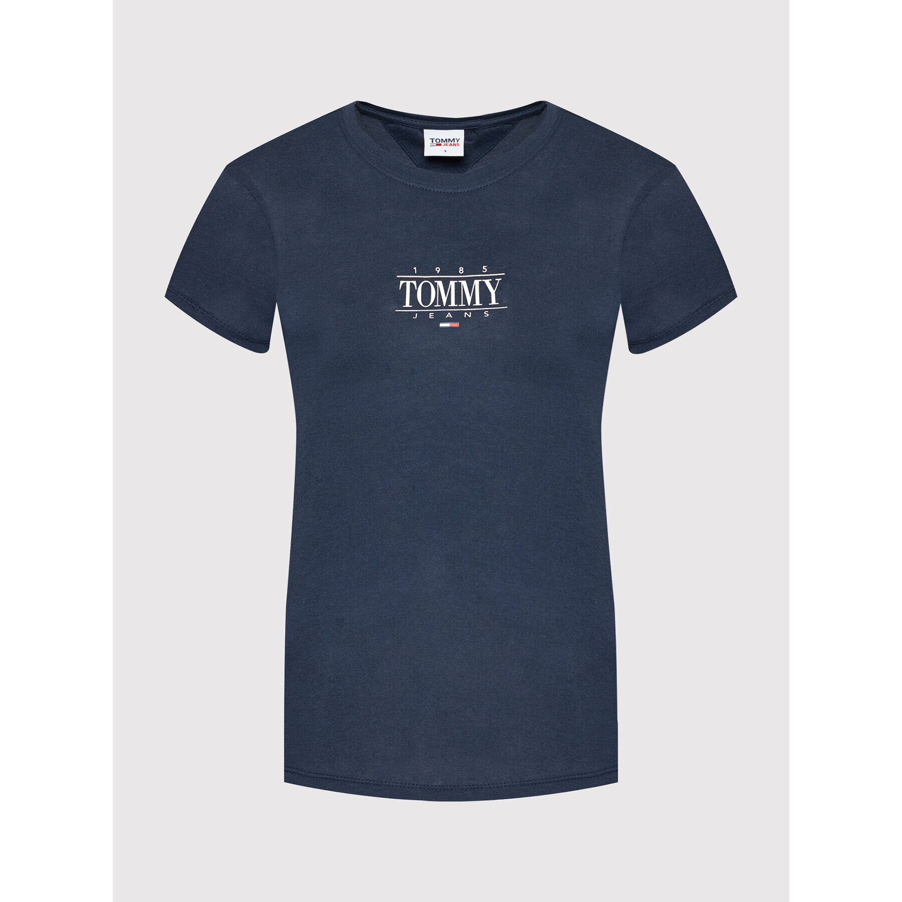 Tommy Jeans Тишърт Essential Logo DW0DW11239 Тъмносин Skinny Fit - Pepit.bg