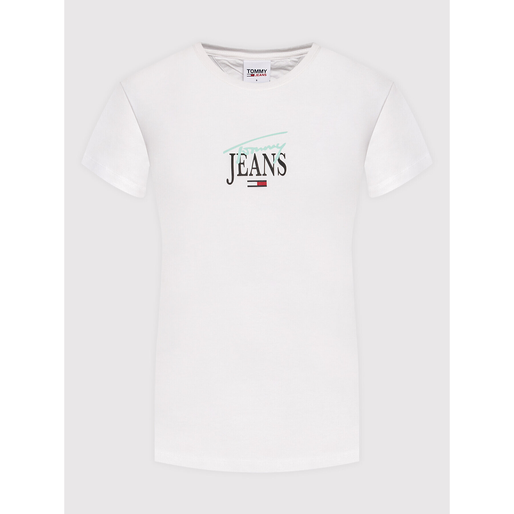 Tommy Jeans Тишърт Essential Logo DW0DW12001 Бял Slim Fit - Pepit.bg