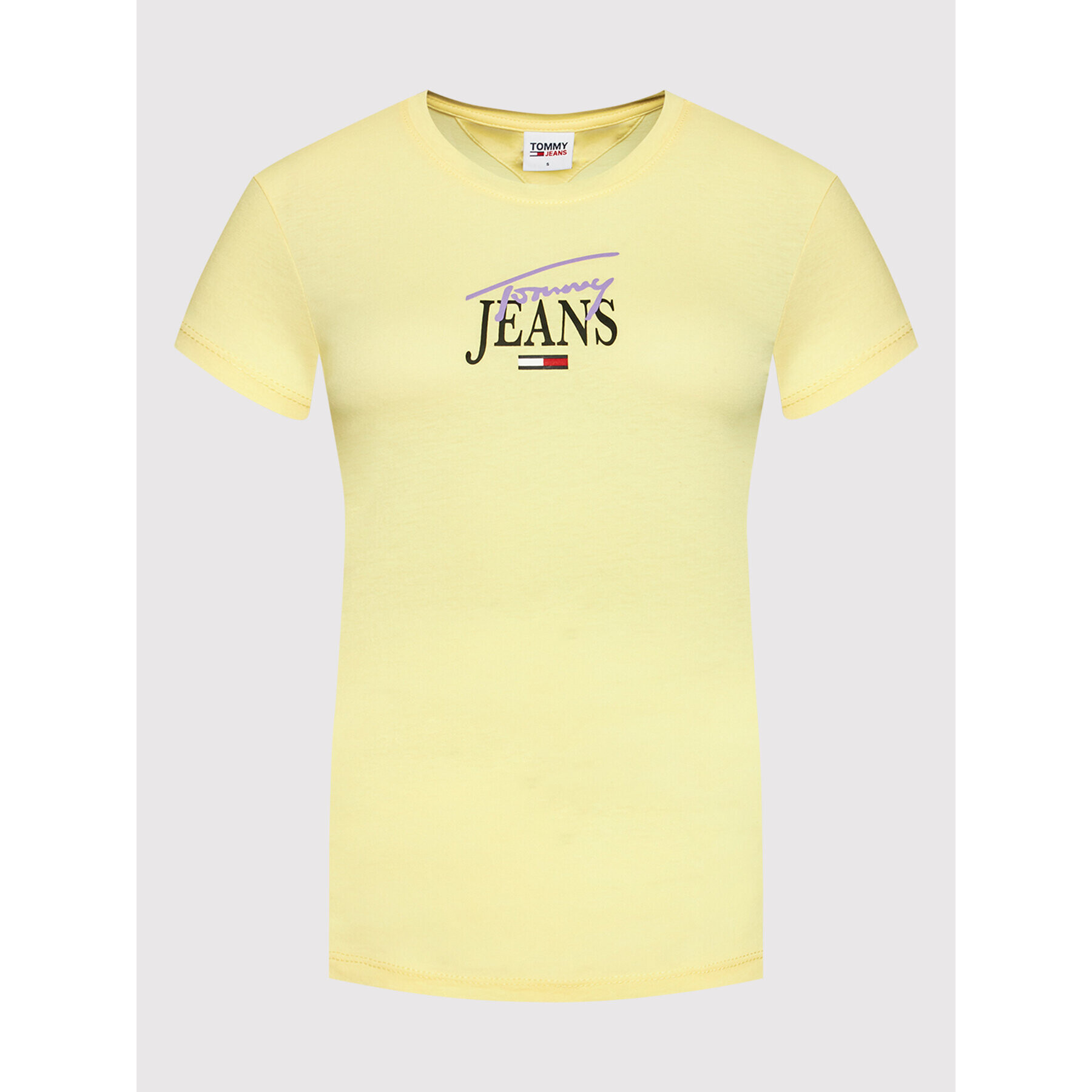 Tommy Jeans Тишърт Essential Logo DW0DW12001 Жълт Slim Fit - Pepit.bg