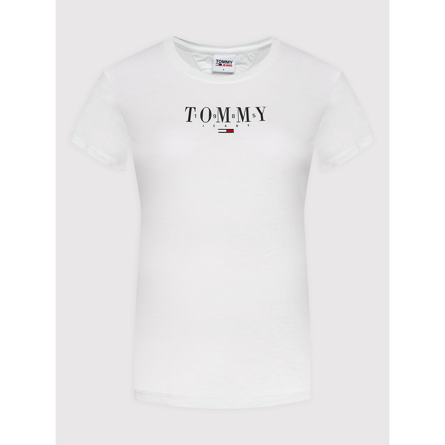 Tommy Jeans Тишърт Essential Logo DW0DW12842 Бял Skinny Fit - Pepit.bg