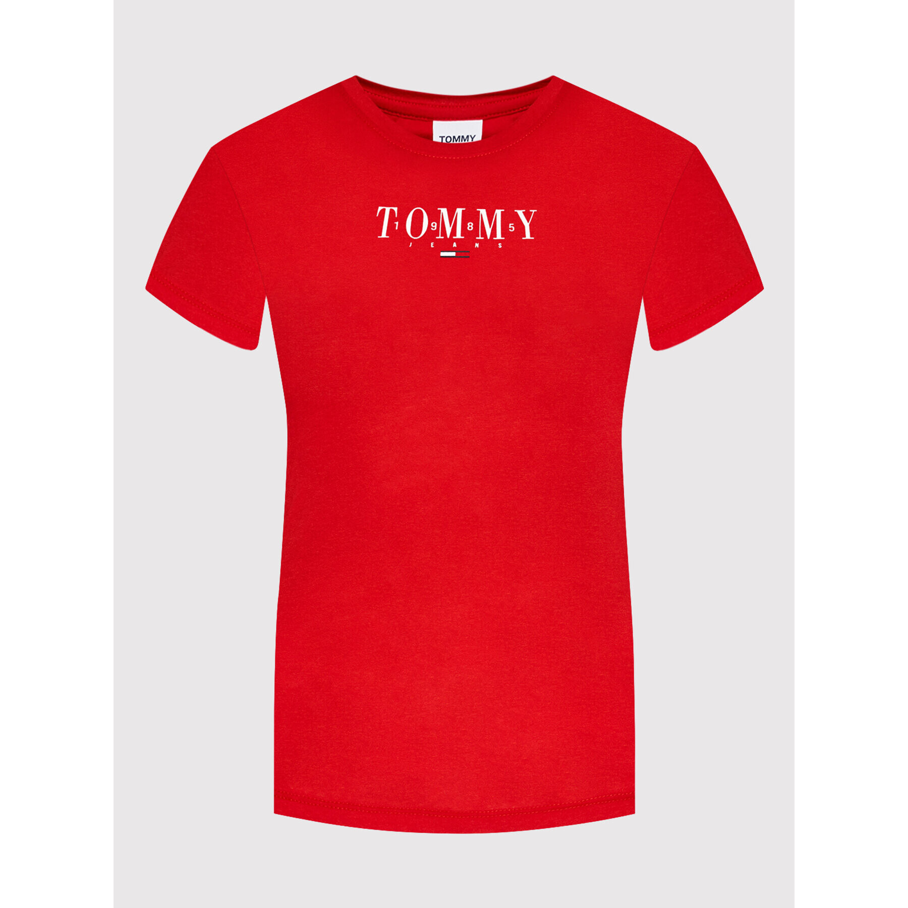 Tommy Jeans Тишърт Essential Logo DW0DW12842 Червен Skinny Fit - Pepit.bg