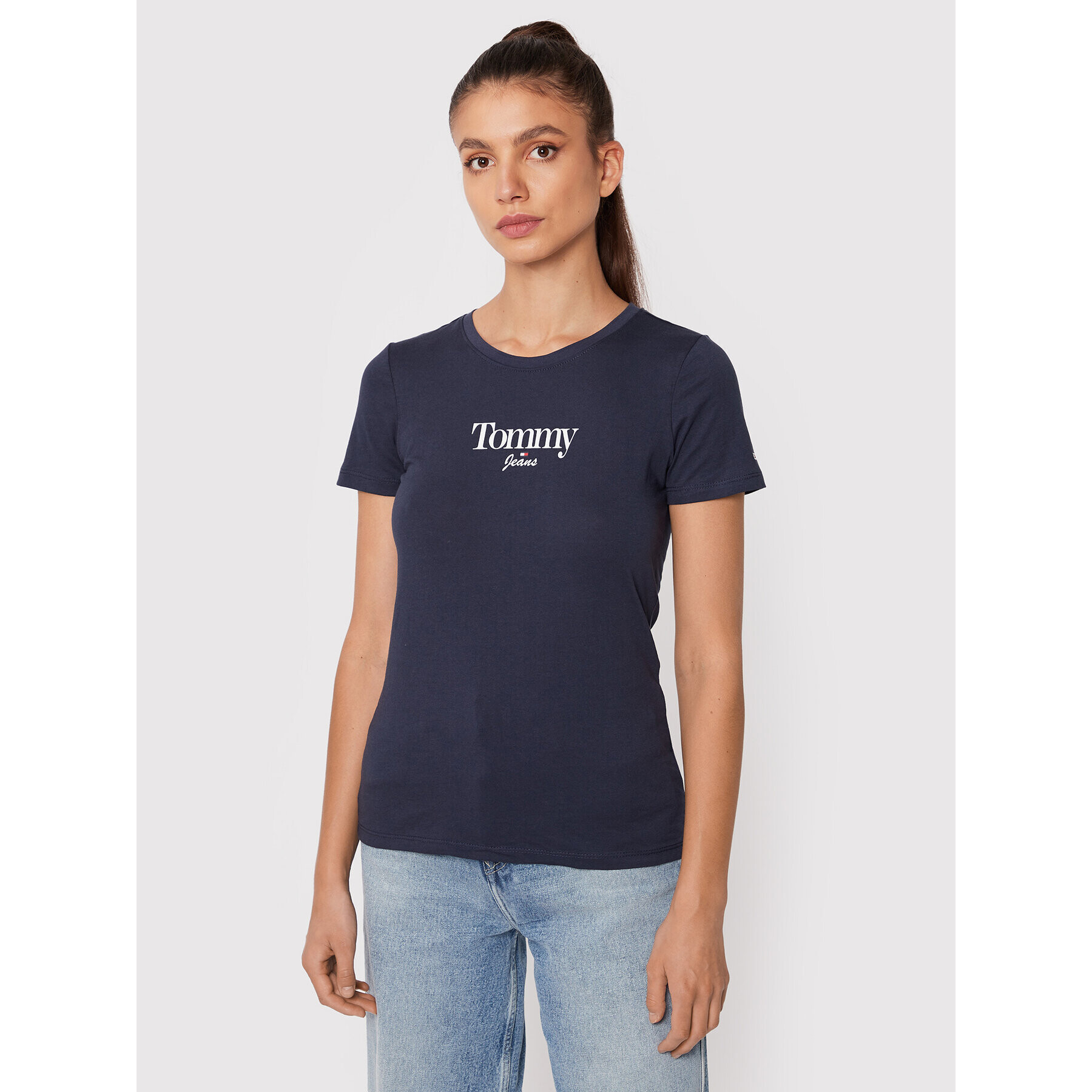 Tommy Jeans Тишърт Essential Logo DW0DW13696 Тъмносин Regular Fit - Pepit.bg