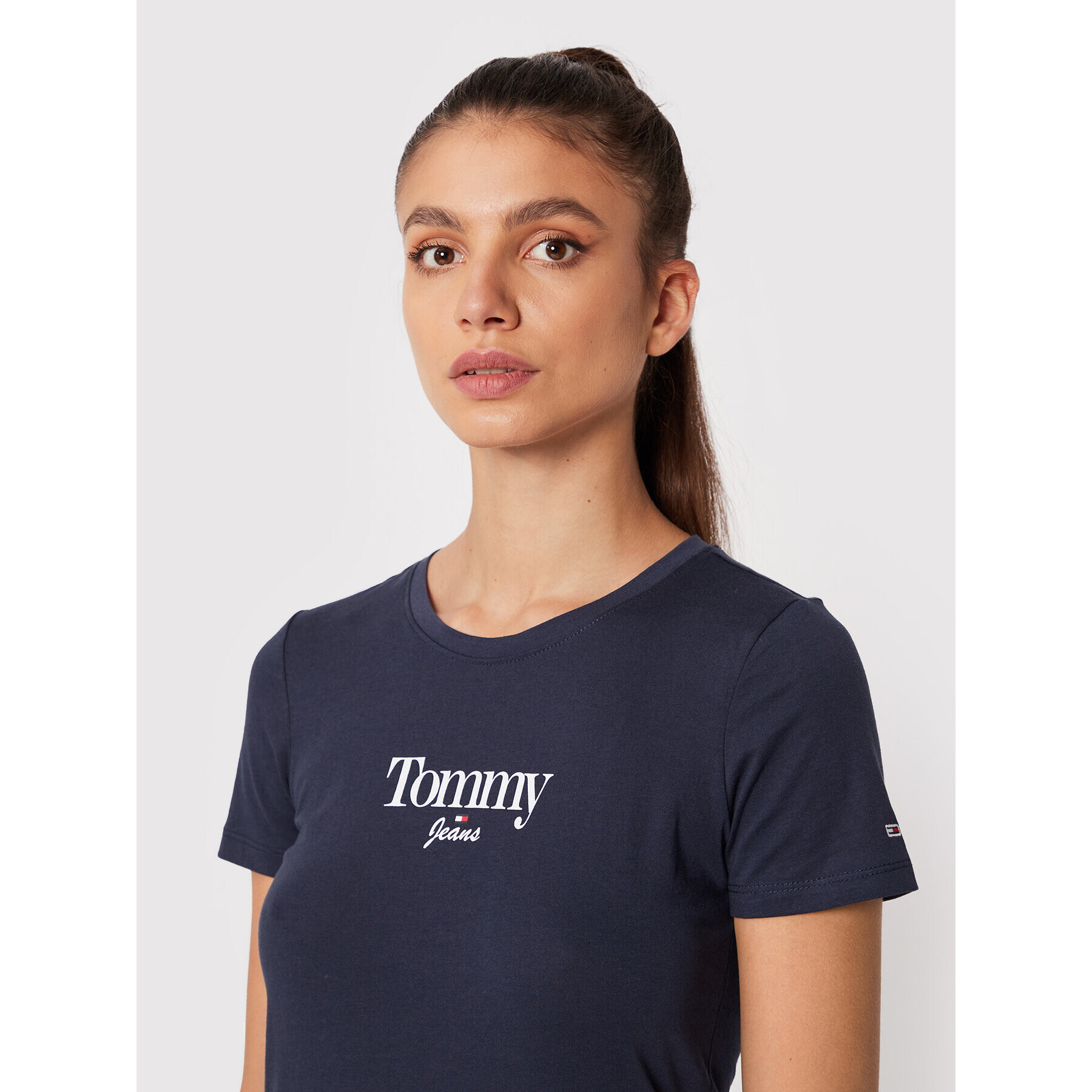 Tommy Jeans Тишърт Essential Logo DW0DW13696 Тъмносин Regular Fit - Pepit.bg