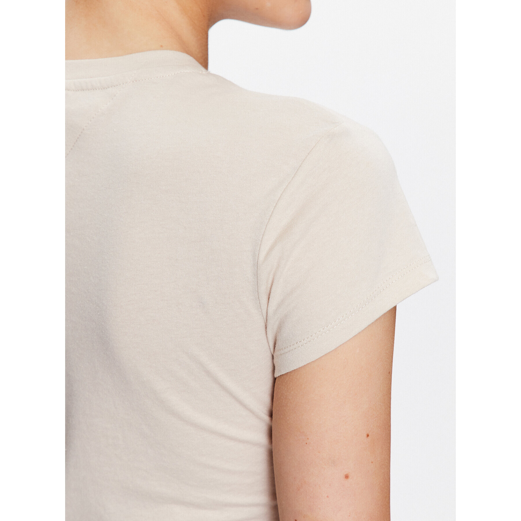 Tommy Jeans Тишърт Essential Logo DW0DW15441 Бежов Regular Fit - Pepit.bg