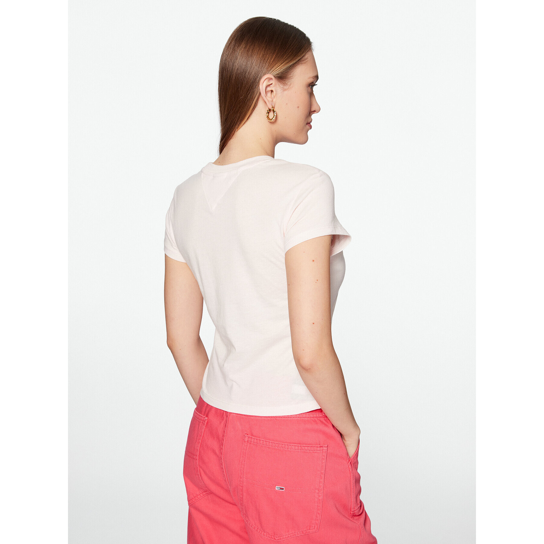 Tommy Jeans Тишърт Essential Logo DW0DW15441 Розов Regular Fit - Pepit.bg