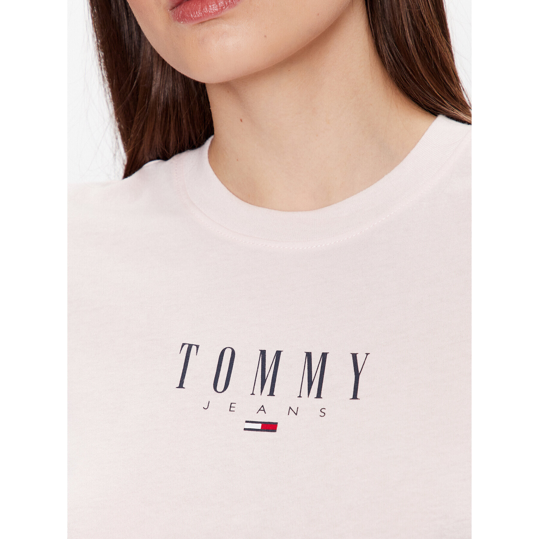 Tommy Jeans Тишърт Essential Logo DW0DW15749 Розов Regular Fit - Pepit.bg