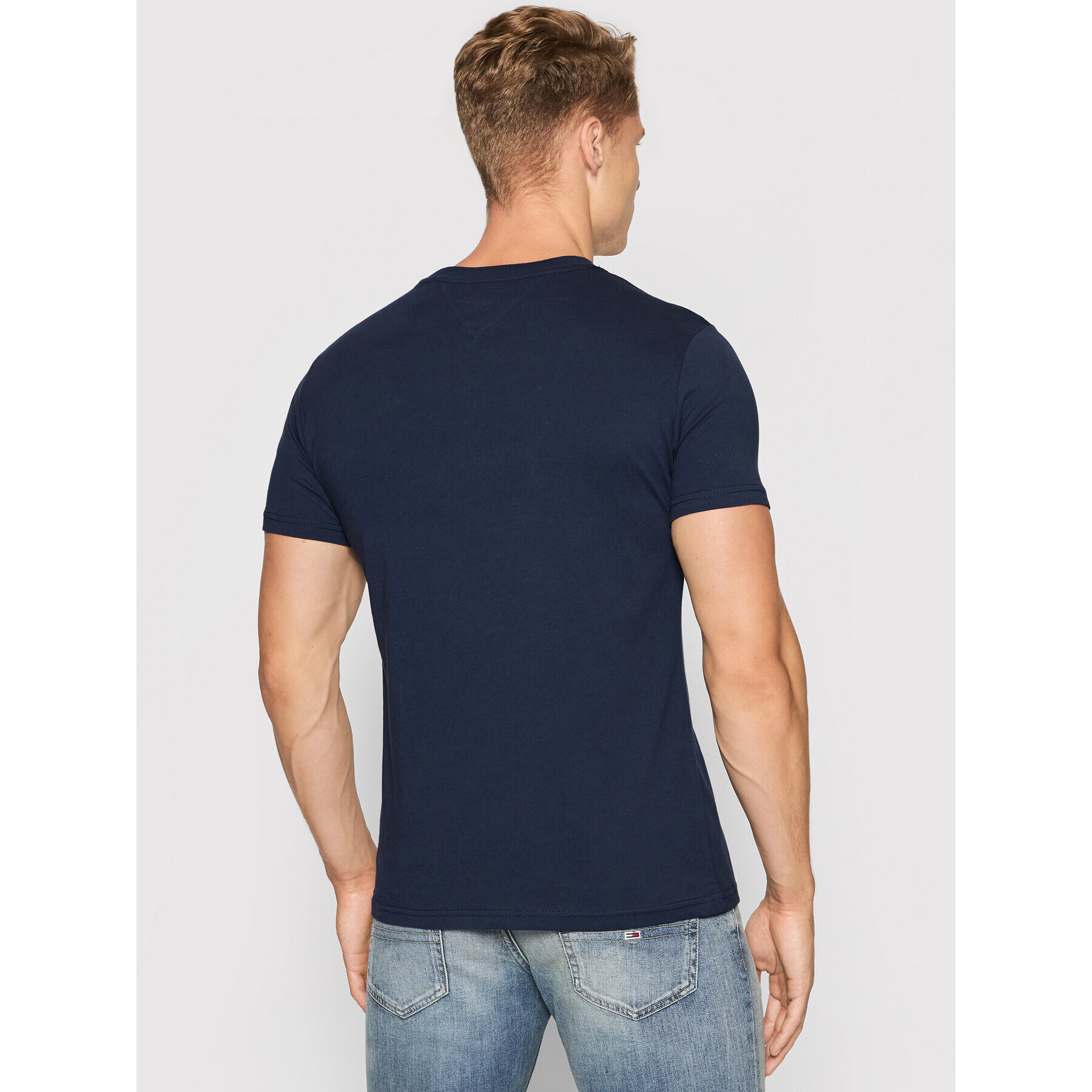 Tommy Jeans Тишърт Flag DM0DM09717 Тъмносин Regular Fit - Pepit.bg