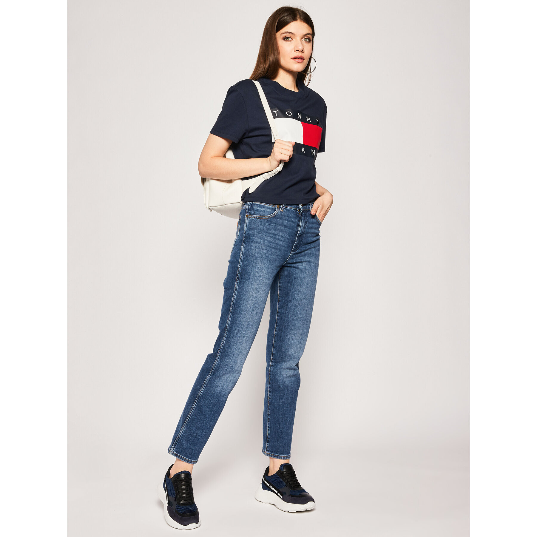 Tommy Jeans Тишърт Flag DW0DW07153 Тъмносин Regular Fit - Pepit.bg