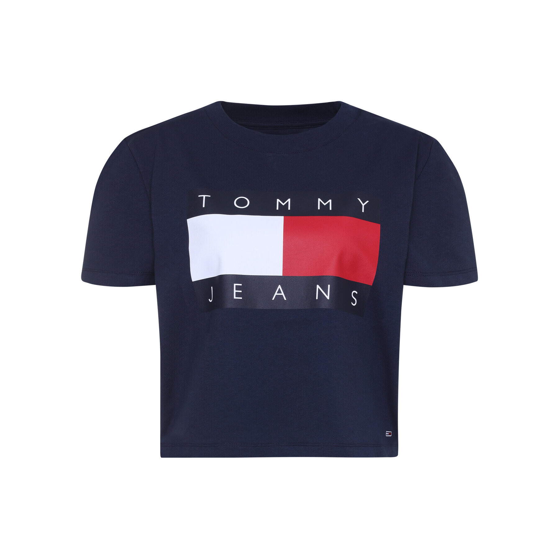 Tommy Jeans Тишърт Flag DW0DW07153 Тъмносин Regular Fit - Pepit.bg