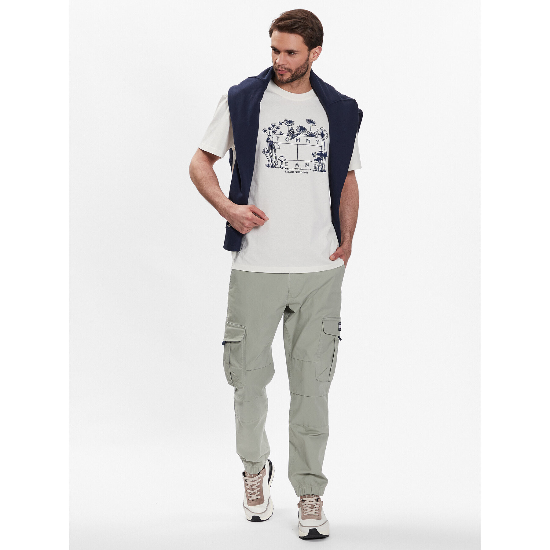 Tommy Jeans Тишърт Homegrown DM0DM16235 Екрю Relaxed Fit - Pepit.bg