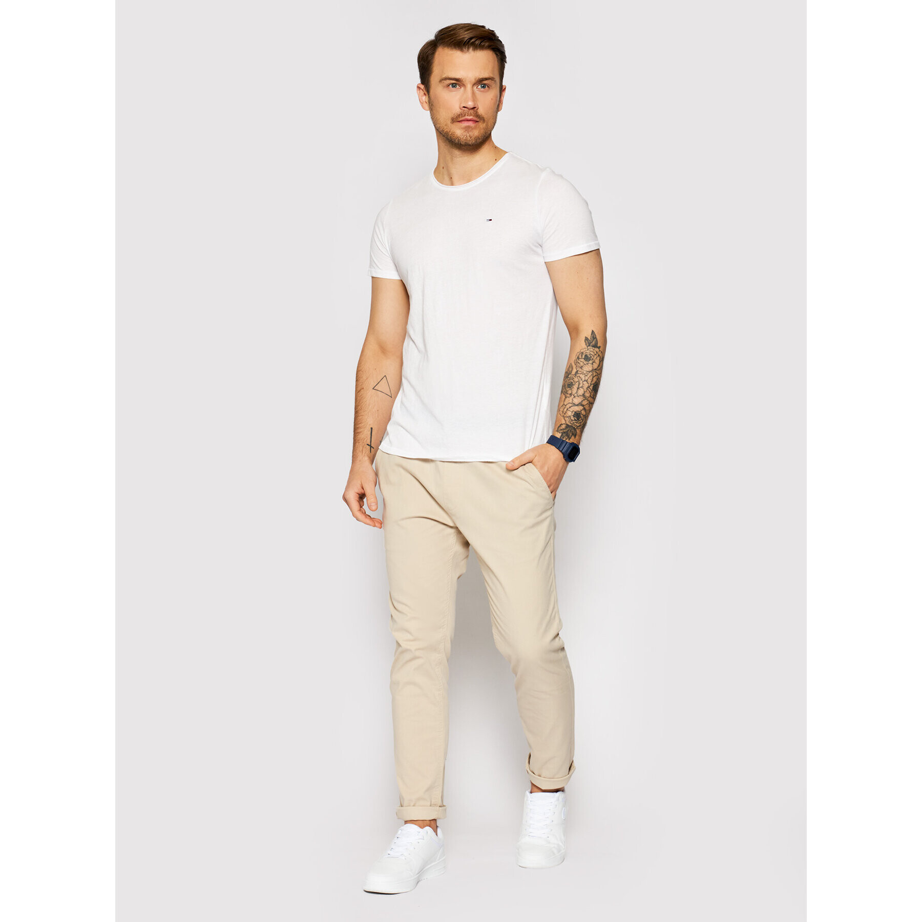 Tommy Jeans Тишърт Jaspe Бял Slim Fit - Pepit.bg