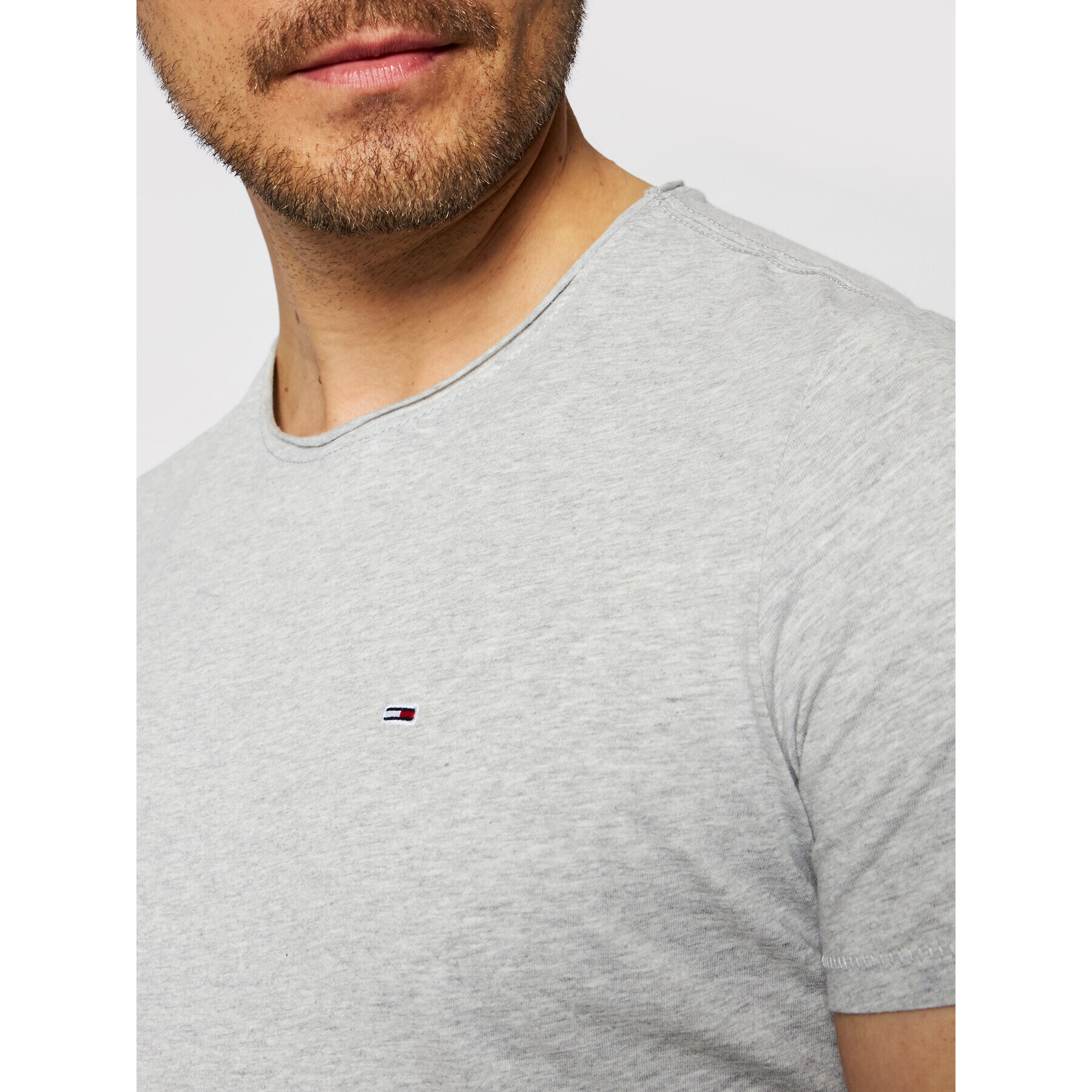 Tommy Jeans Тишърт Jaspe DM0DM09586 Сив Slim Fit - Pepit.bg