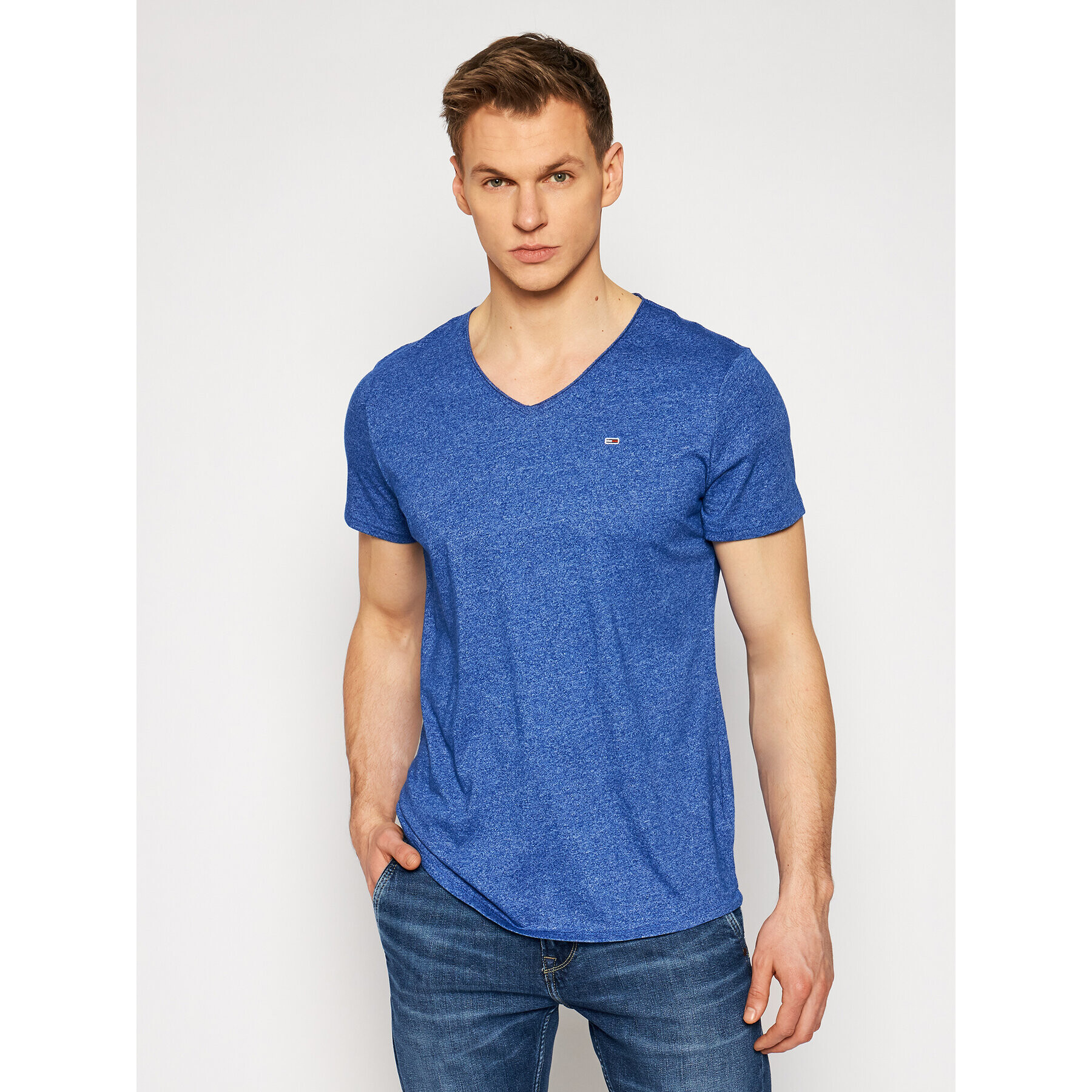 Tommy Jeans Тишърт Jaspe DM0DM09587 Син Slim Fit - Pepit.bg