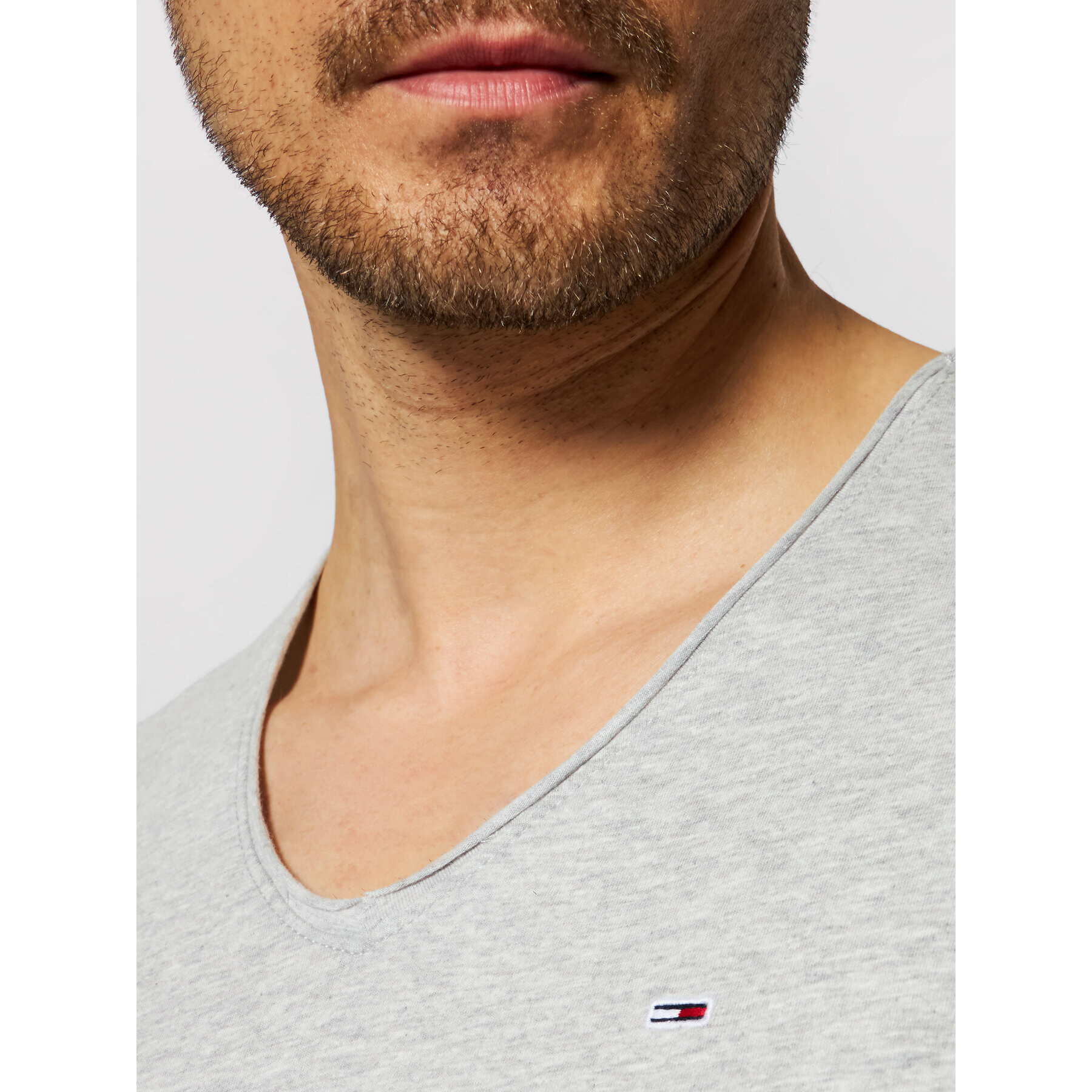 Tommy Jeans Тишърт Jaspe DM0DM09587 Сив Slim Fit - Pepit.bg