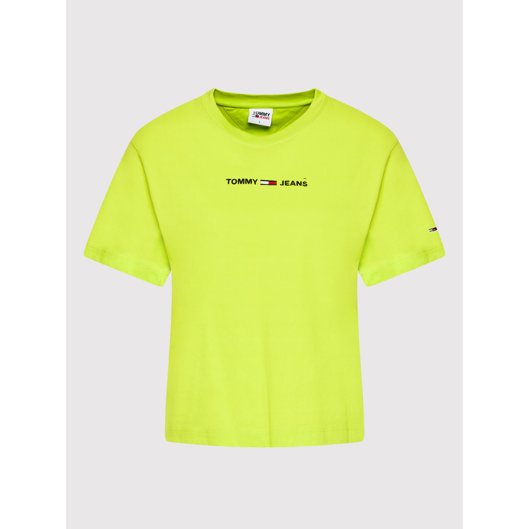 Tommy Jeans Тишърт Linear Logo DW0DW10057 Зелен Cropped Fit - Pepit.bg