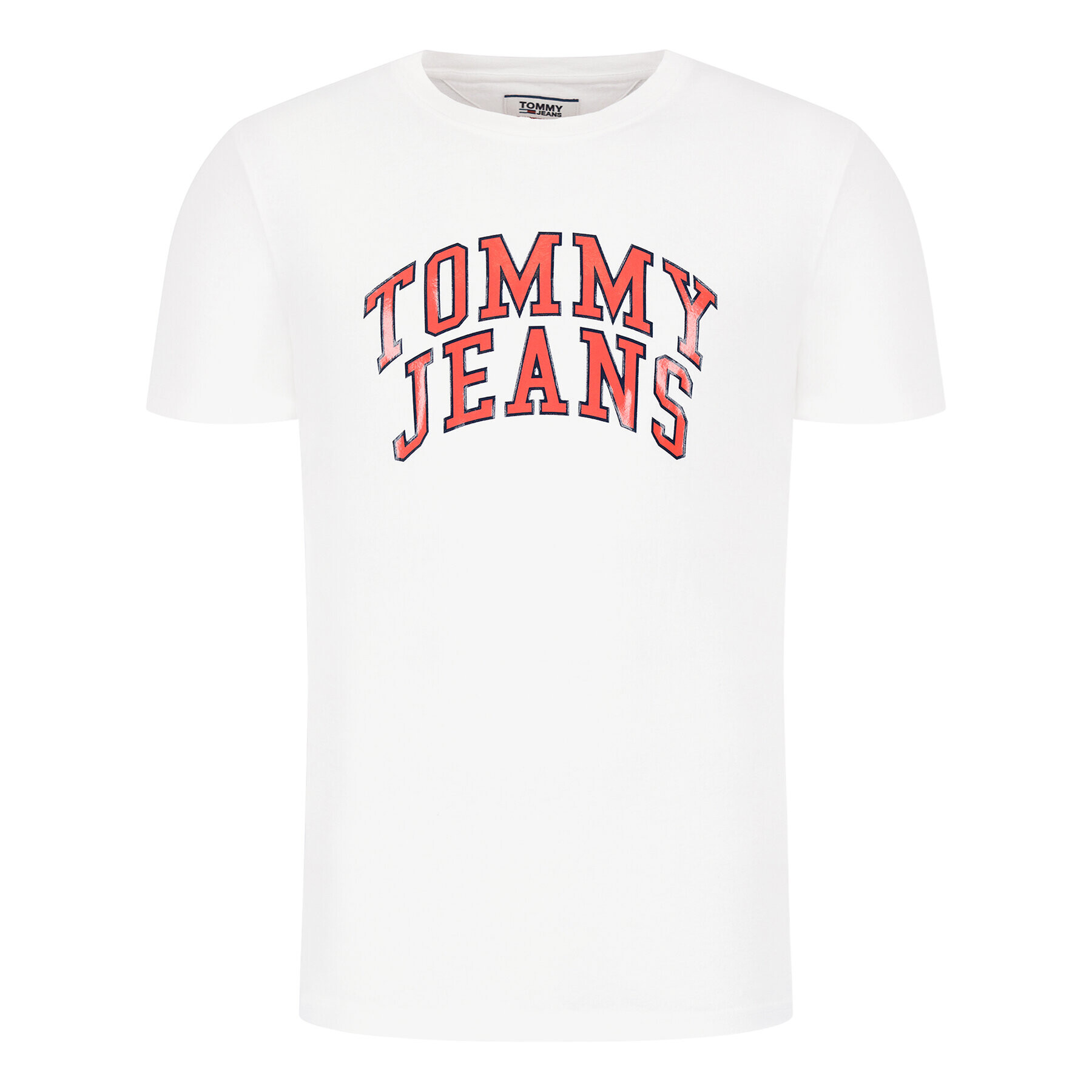 Tommy Jeans Тишърт Novel Varsity Logo DM0DM07859 Бял Regular Fit - Pepit.bg