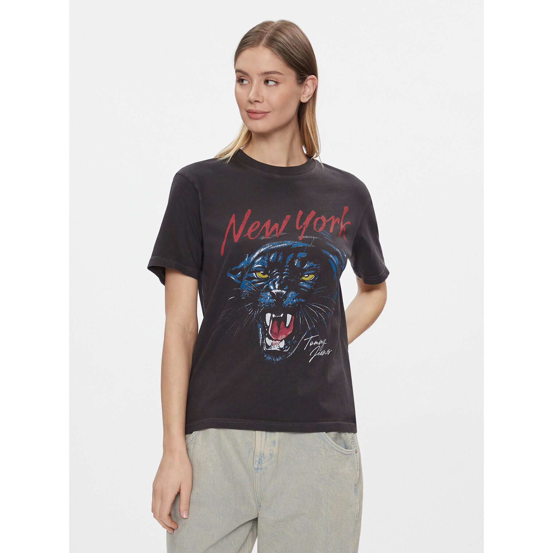 Tommy Jeans Тишърт Panther DW0DW17371 Черен Relaxed Fit - Pepit.bg