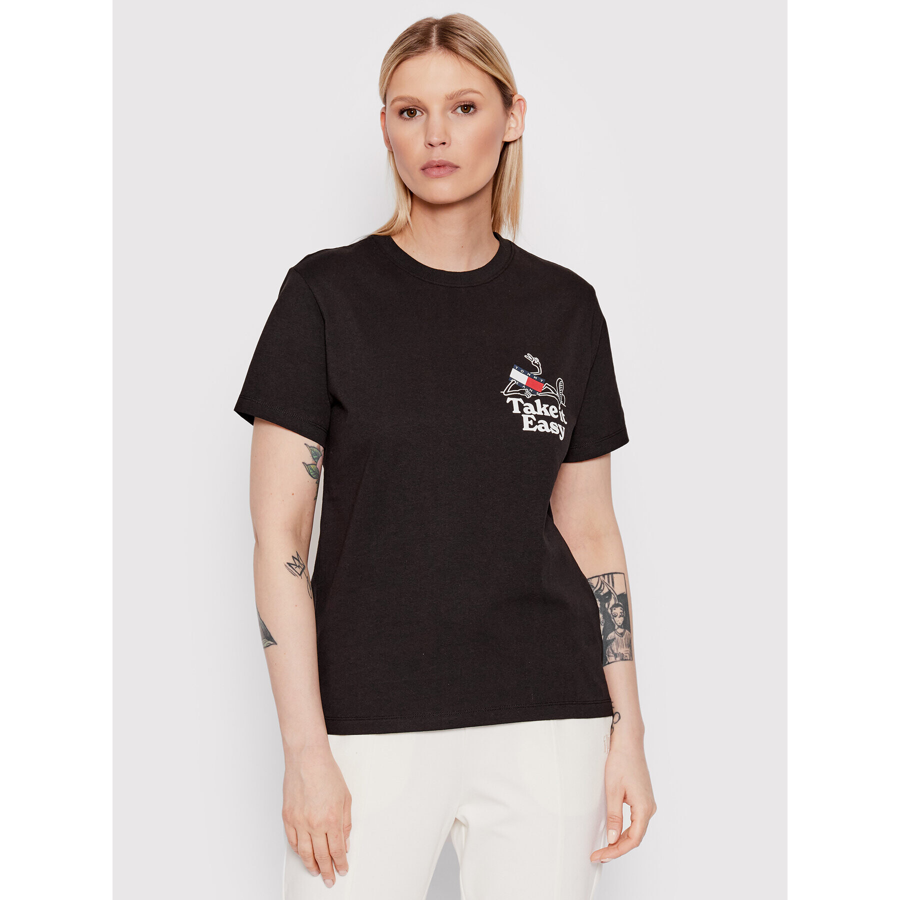 Tommy Jeans Тишърт Philosotees DW0DW12843 Черен Relaxed Fit - Pepit.bg