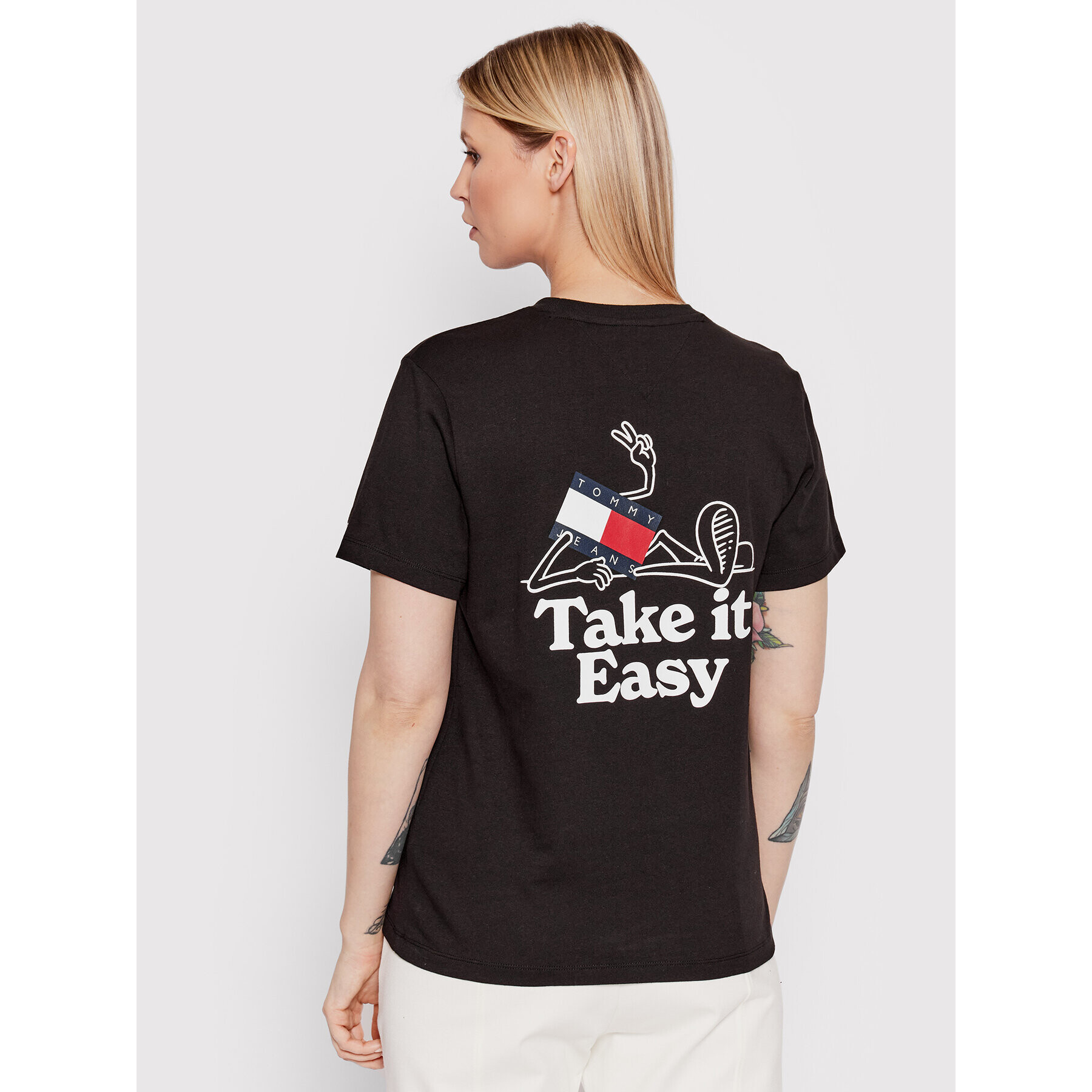 Tommy Jeans Тишърт Philosotees DW0DW12843 Черен Relaxed Fit - Pepit.bg