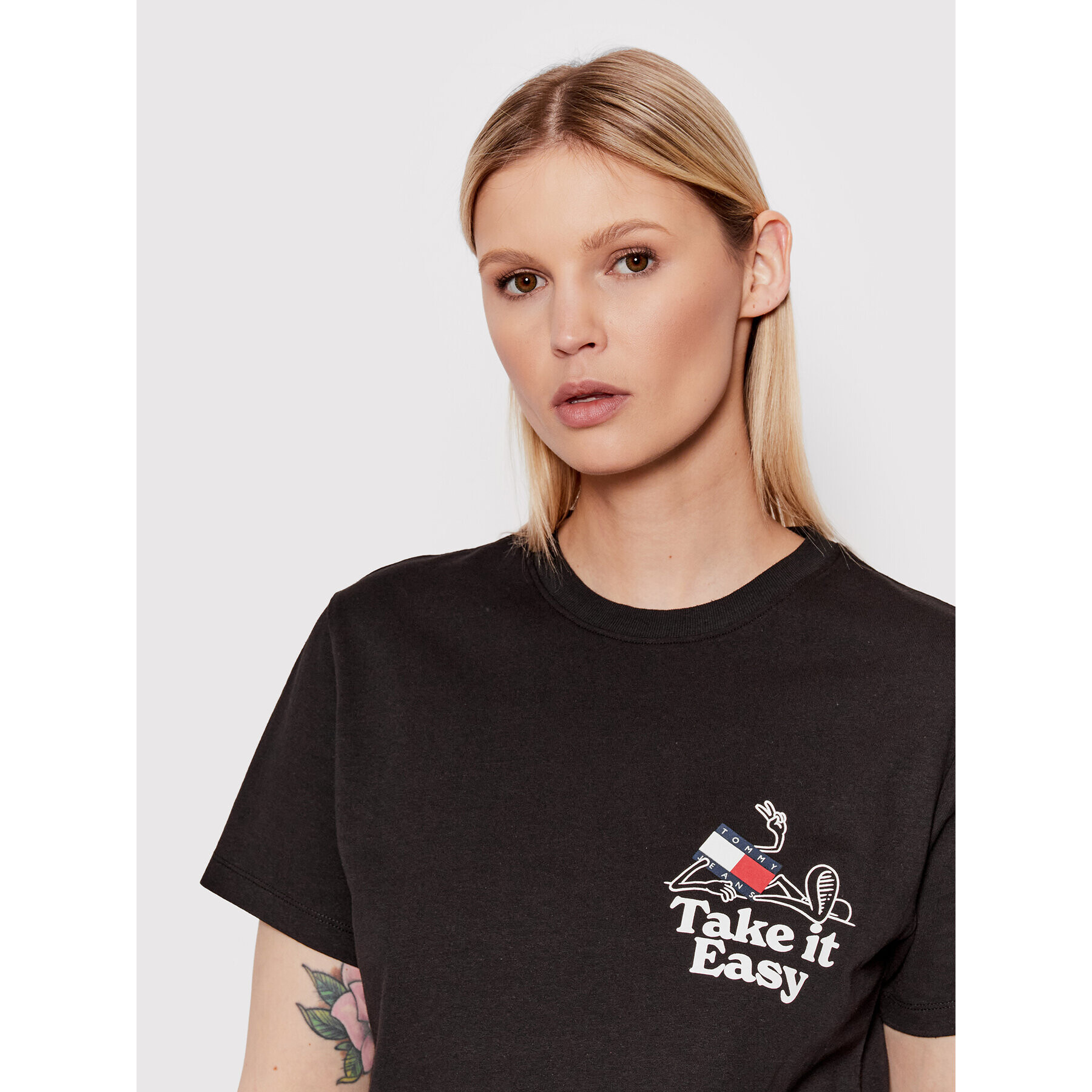 Tommy Jeans Тишърт Philosotees DW0DW12843 Черен Relaxed Fit - Pepit.bg